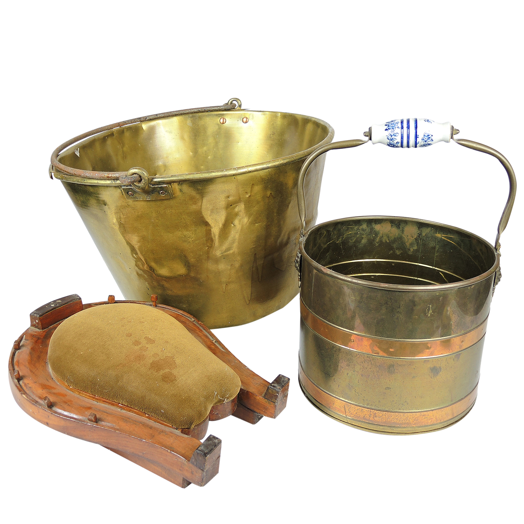 Brass Buckets Including The American Brass Kettle Mfg. and Horseshoe