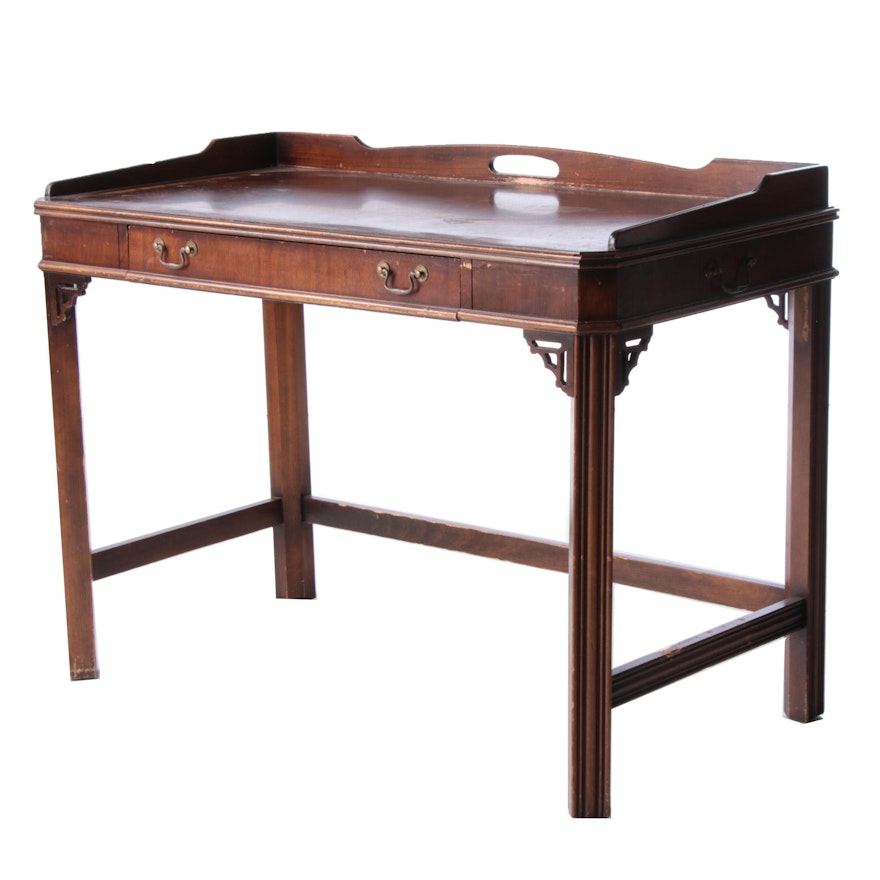 Chinese Chippendale Style Mahogany Writing Table By Lane Mid 20th