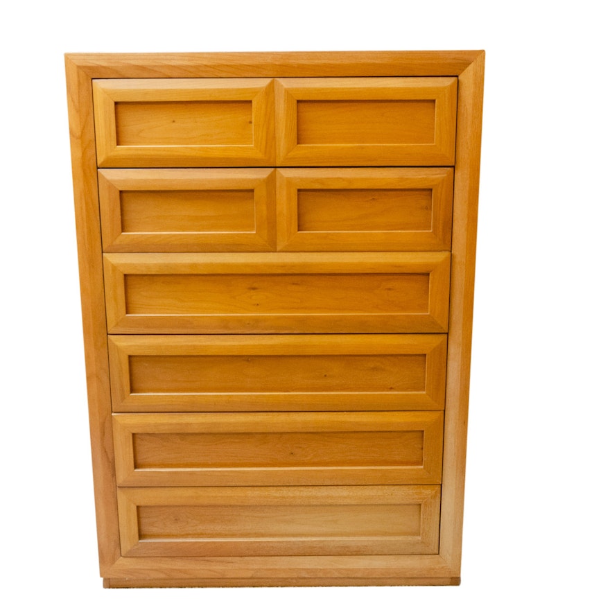 Thomasville Mid Century Modern Style Oak Highboy Chest Ebth