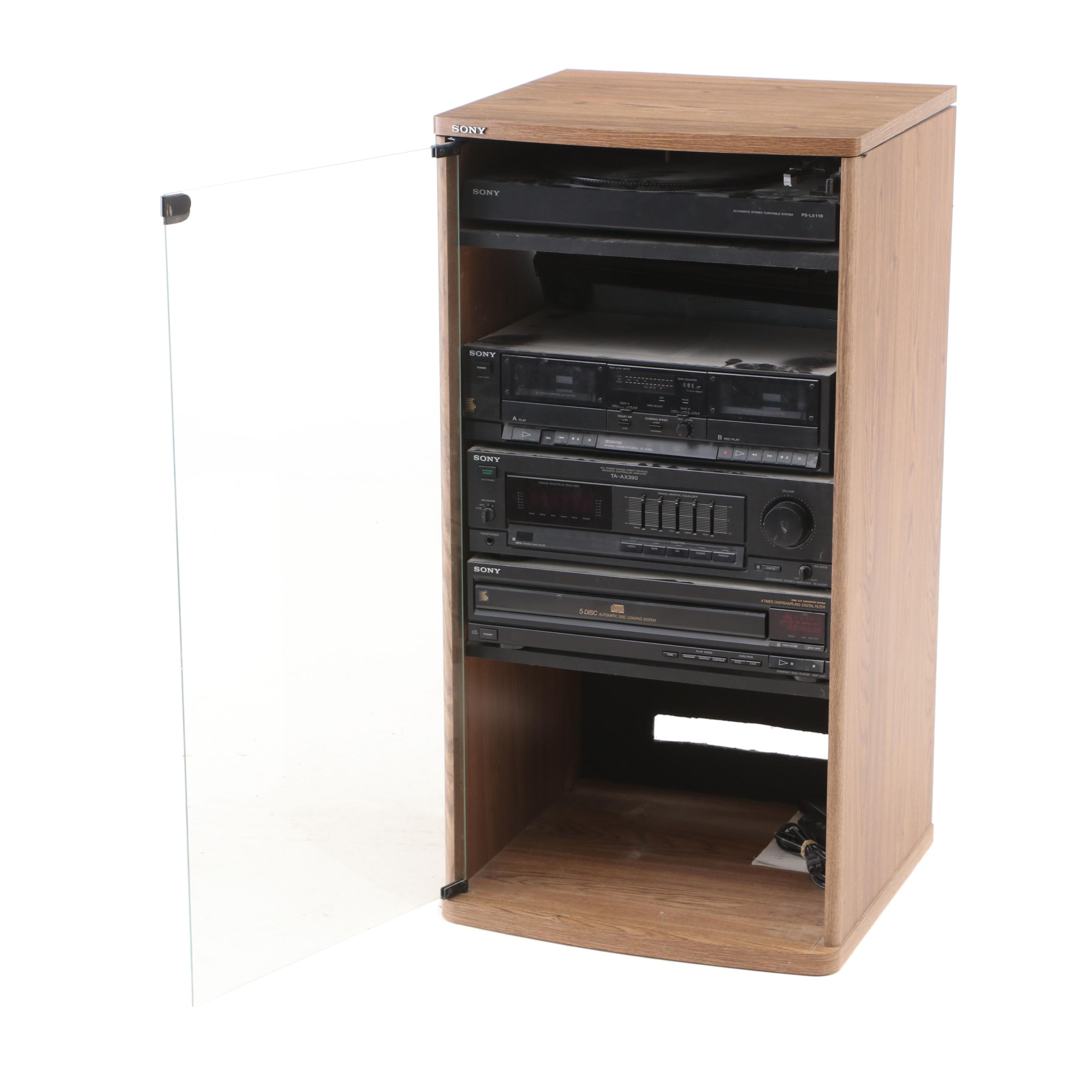 Sony Audio Rack System in Glass Front EBTH