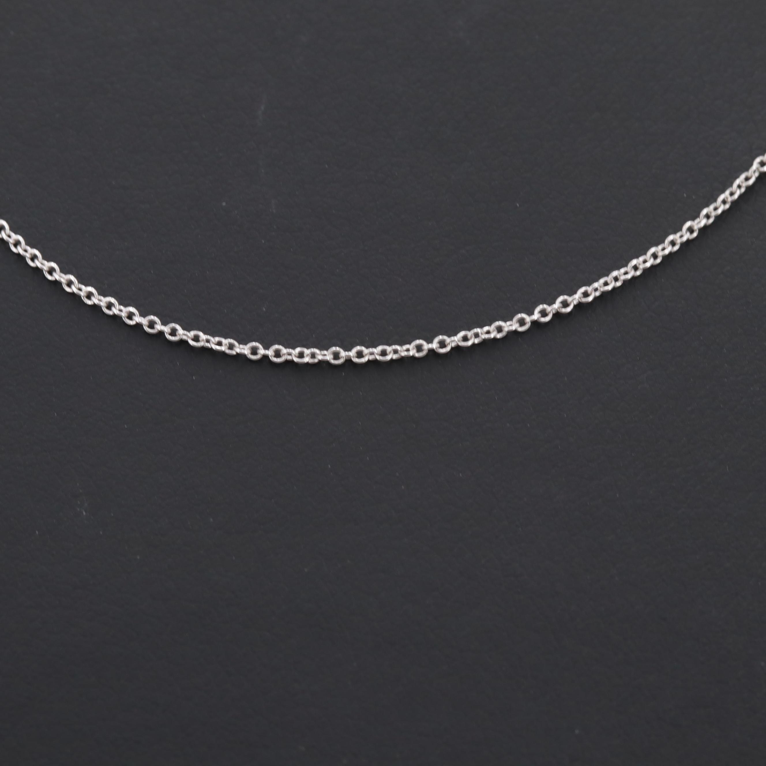 14K White Gold Cable Chain Link Necklace EBTH