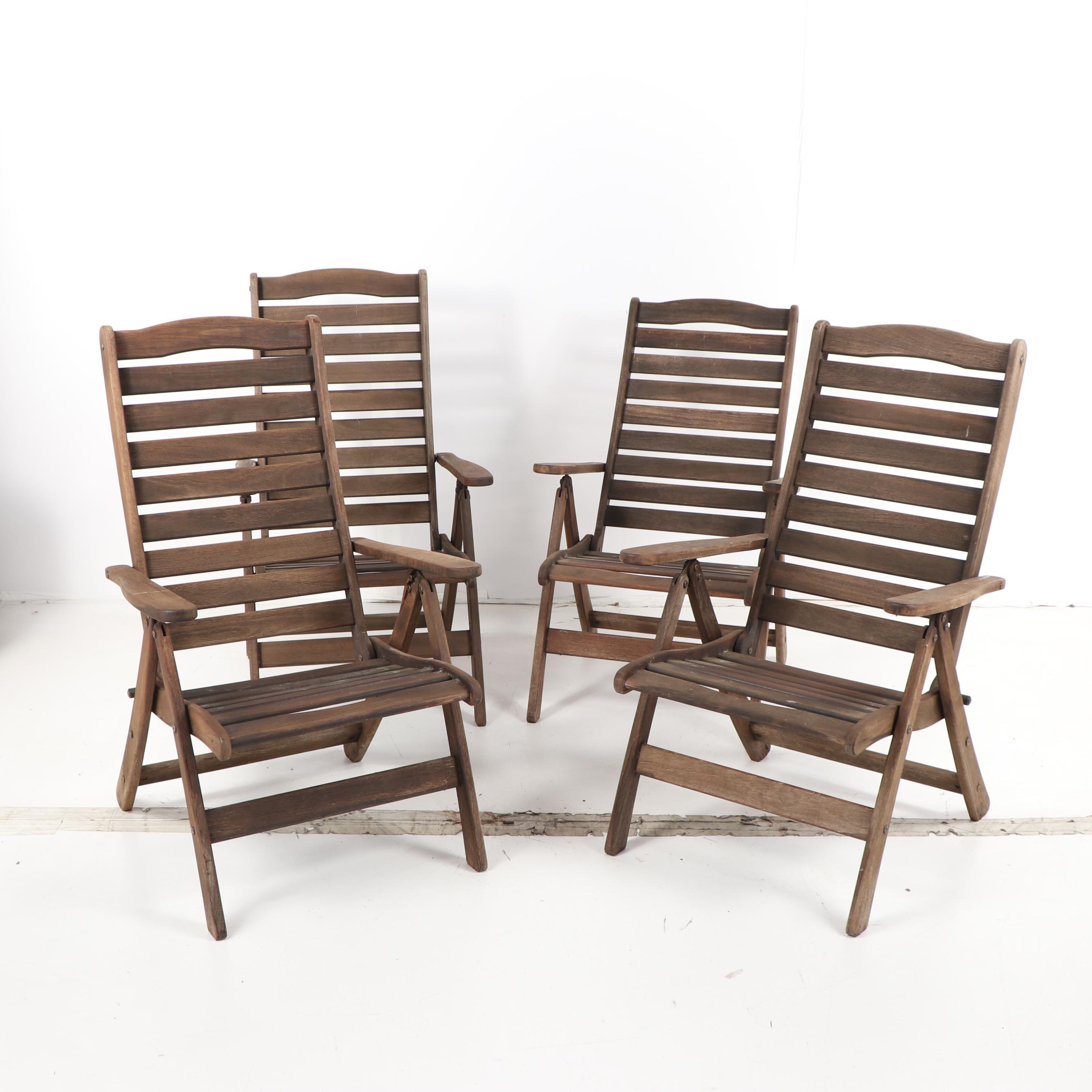 Ipe Patio Dining Table with Folding Armchairs by Jensen Jarrah, 21st