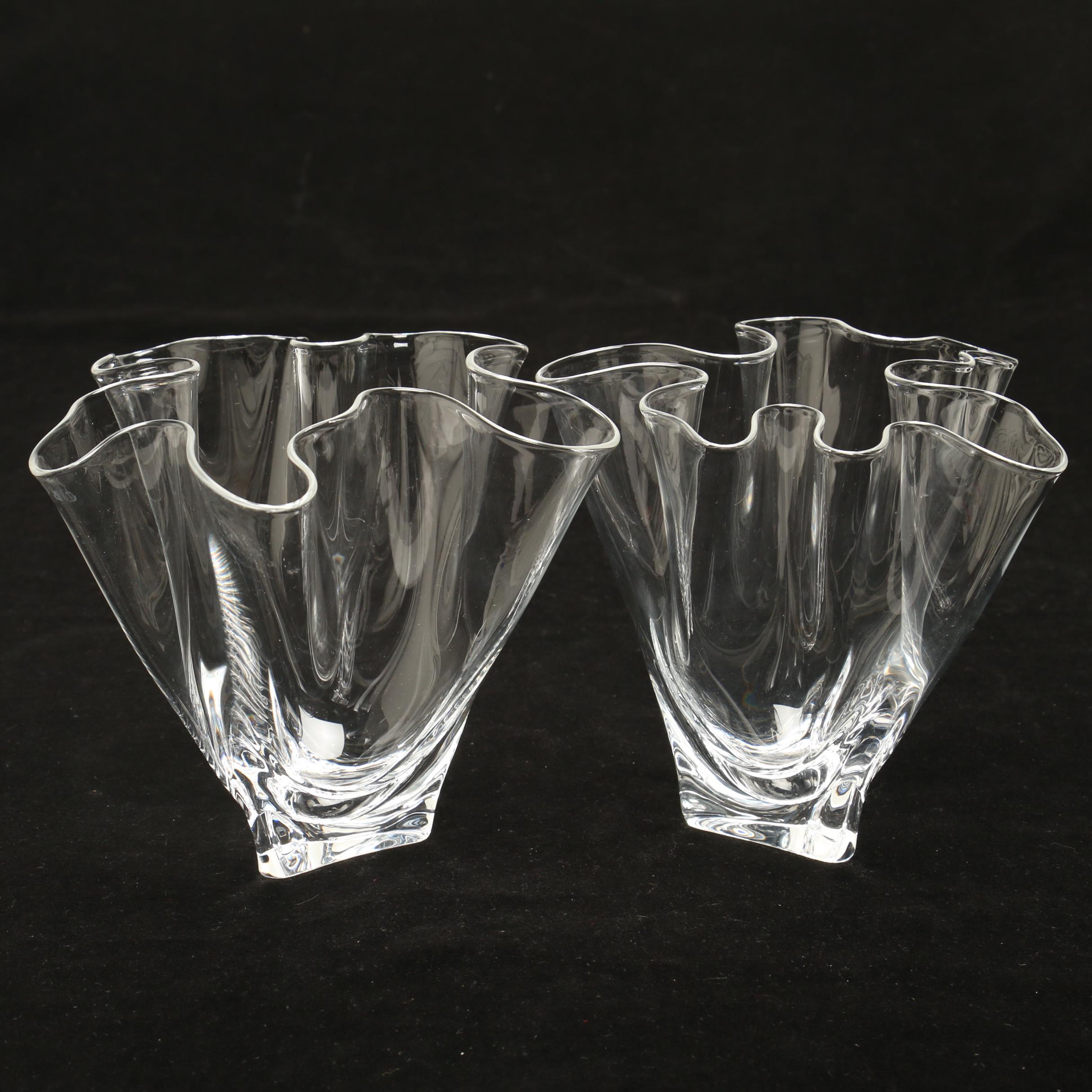 Steuben Glass Little Handkerchief Vases Ebth