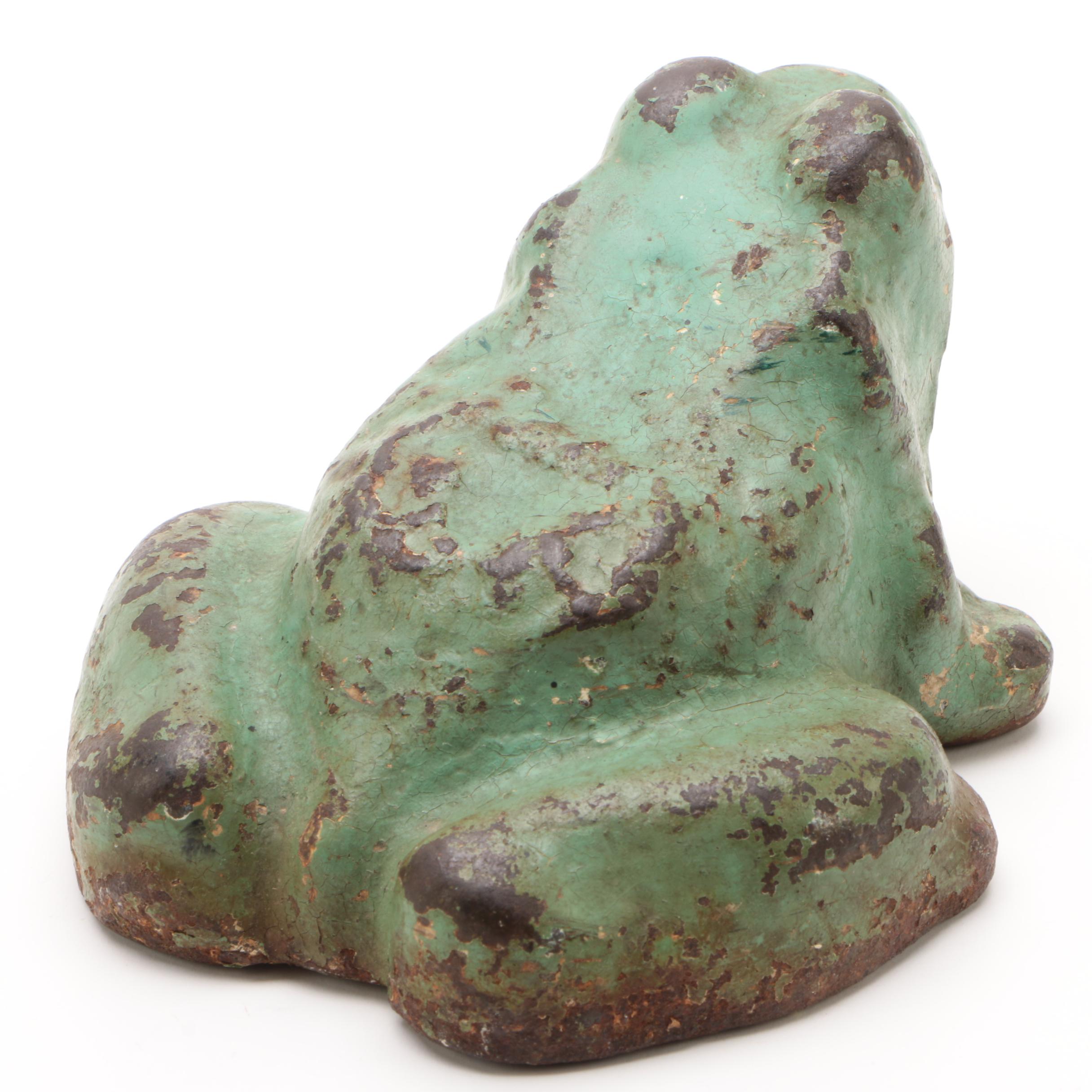 Painted Cast Iron Frog Doorstop, Early 20th Century EBTH