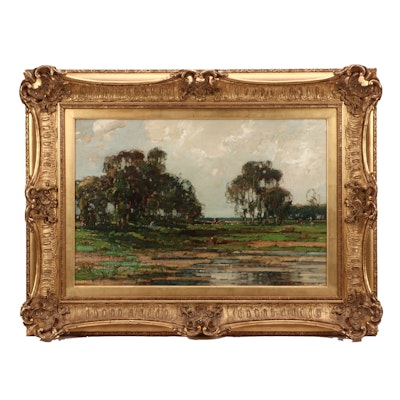 Kershaw Schofield Pastoral Landscape Oil Painting Kershaw Schofield Pastoral Landscape Oil Painting