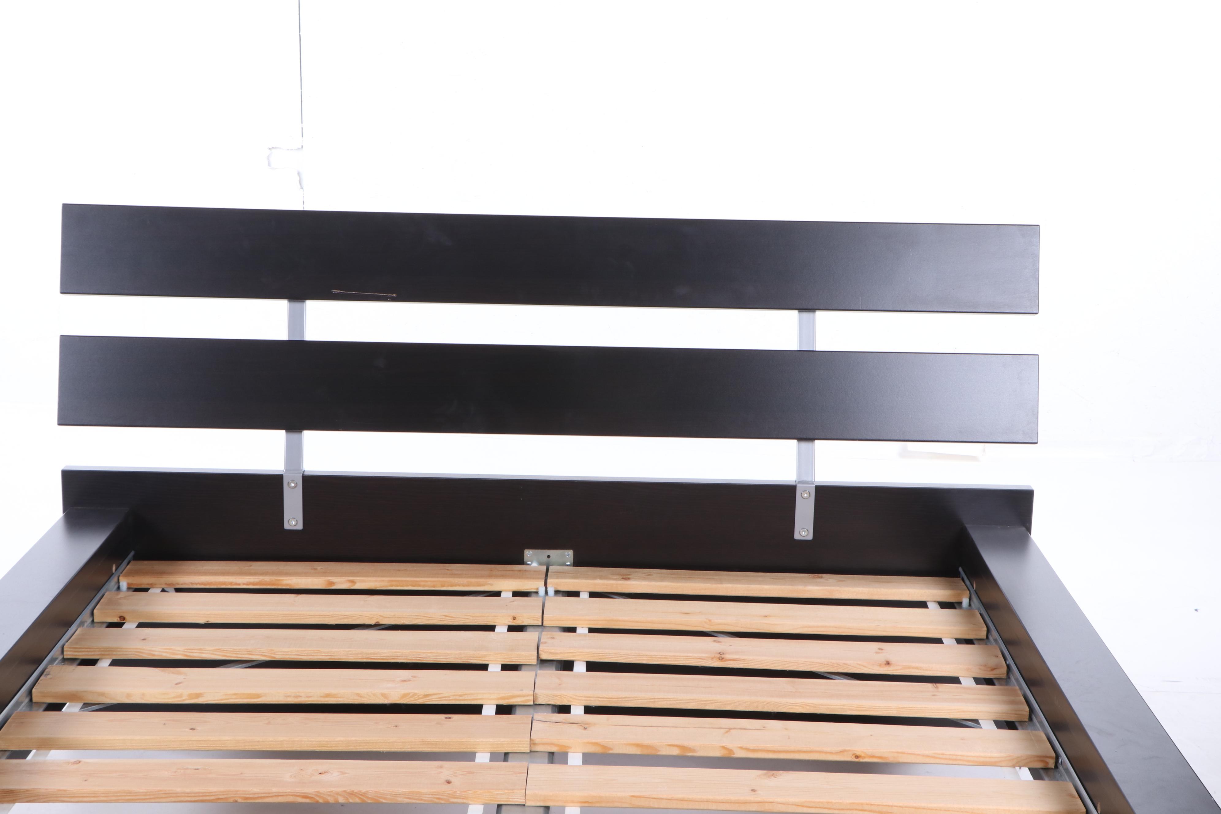 "Hopen" Wooden Queen Size Bed Frame by IKEA, 21st Century EBTH