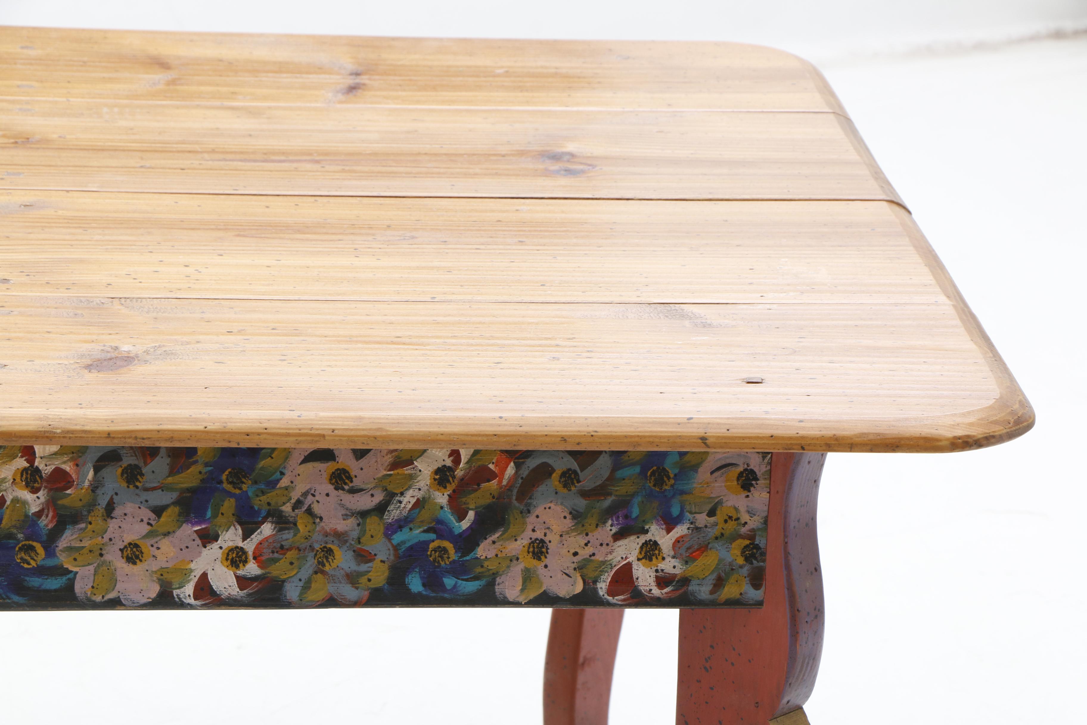 David Marsh Painted Pine Dining Table and Six Chairs EBTH