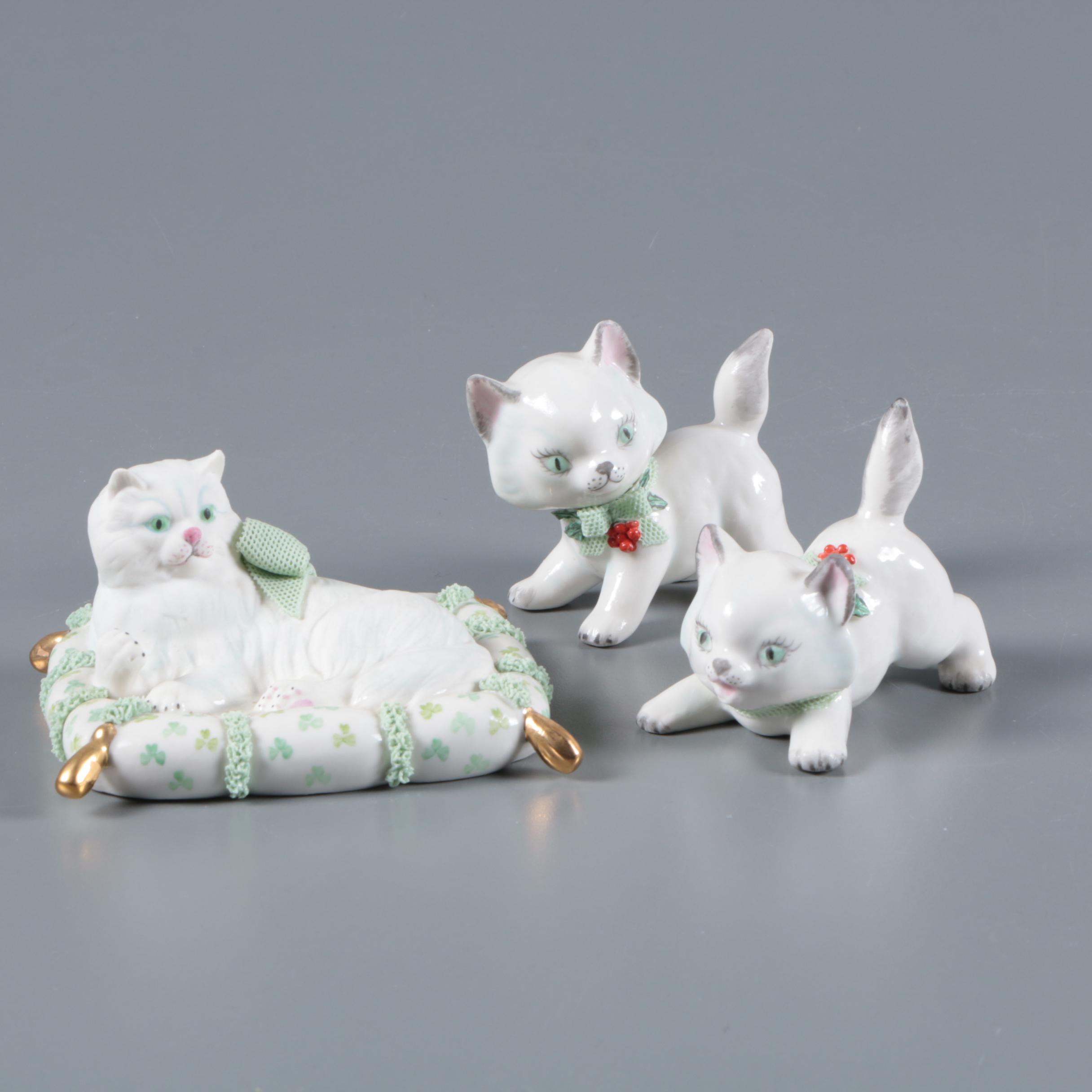 Irish Dresden Porcelain Cat Figurines EBTH