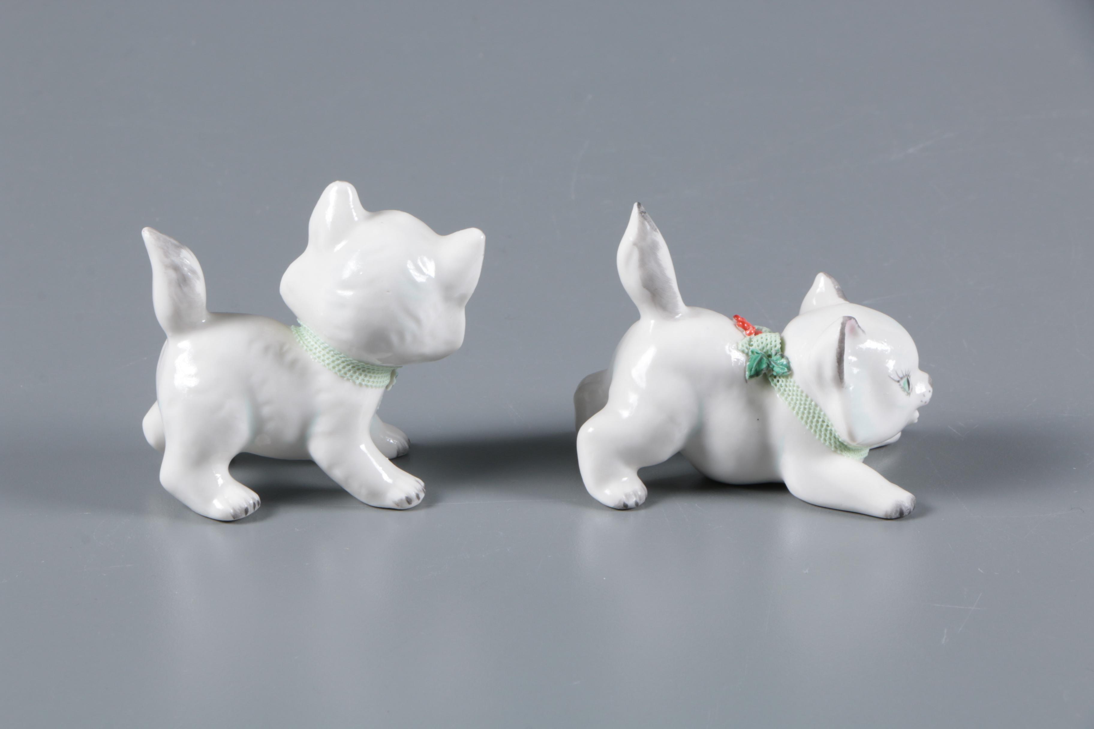 Irish Dresden Porcelain Cat Figurines EBTH