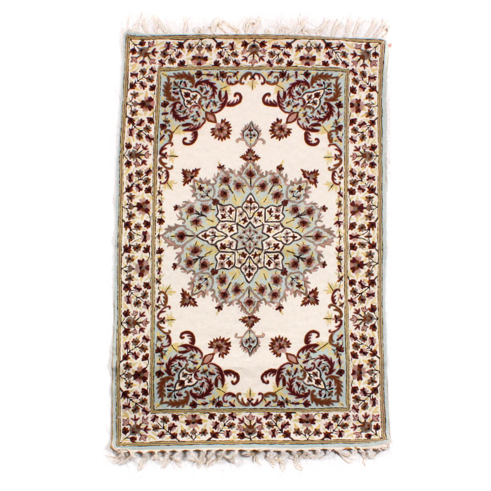 HandStitched Kashmir Crewel Rug EBTH