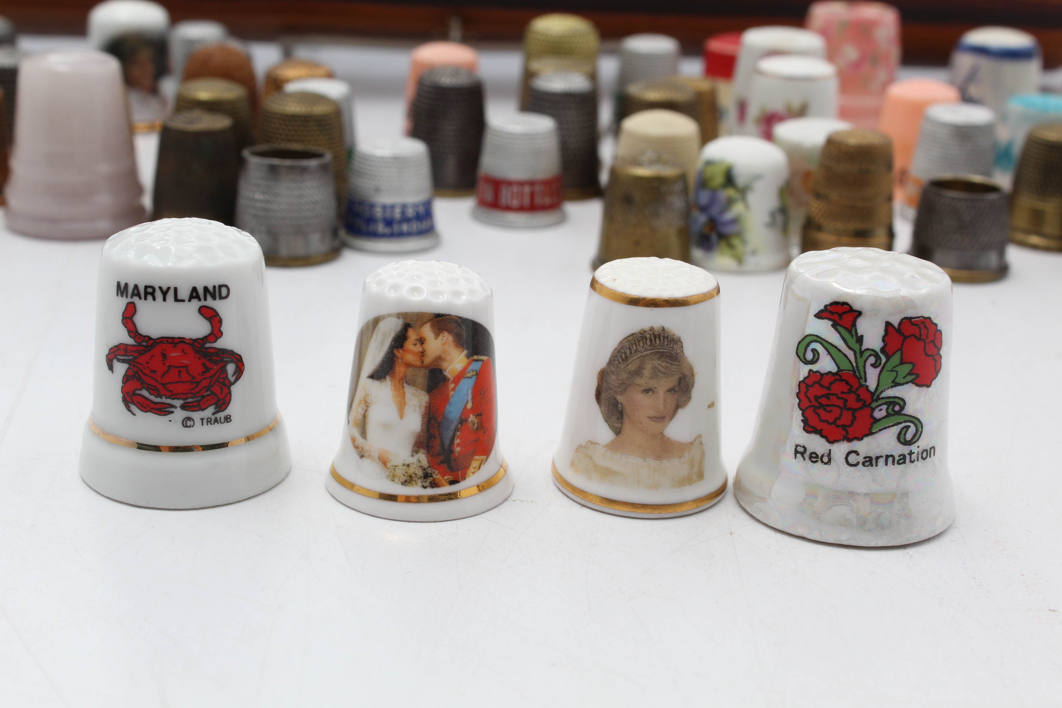 Thimble Collection with Display Case EBTH