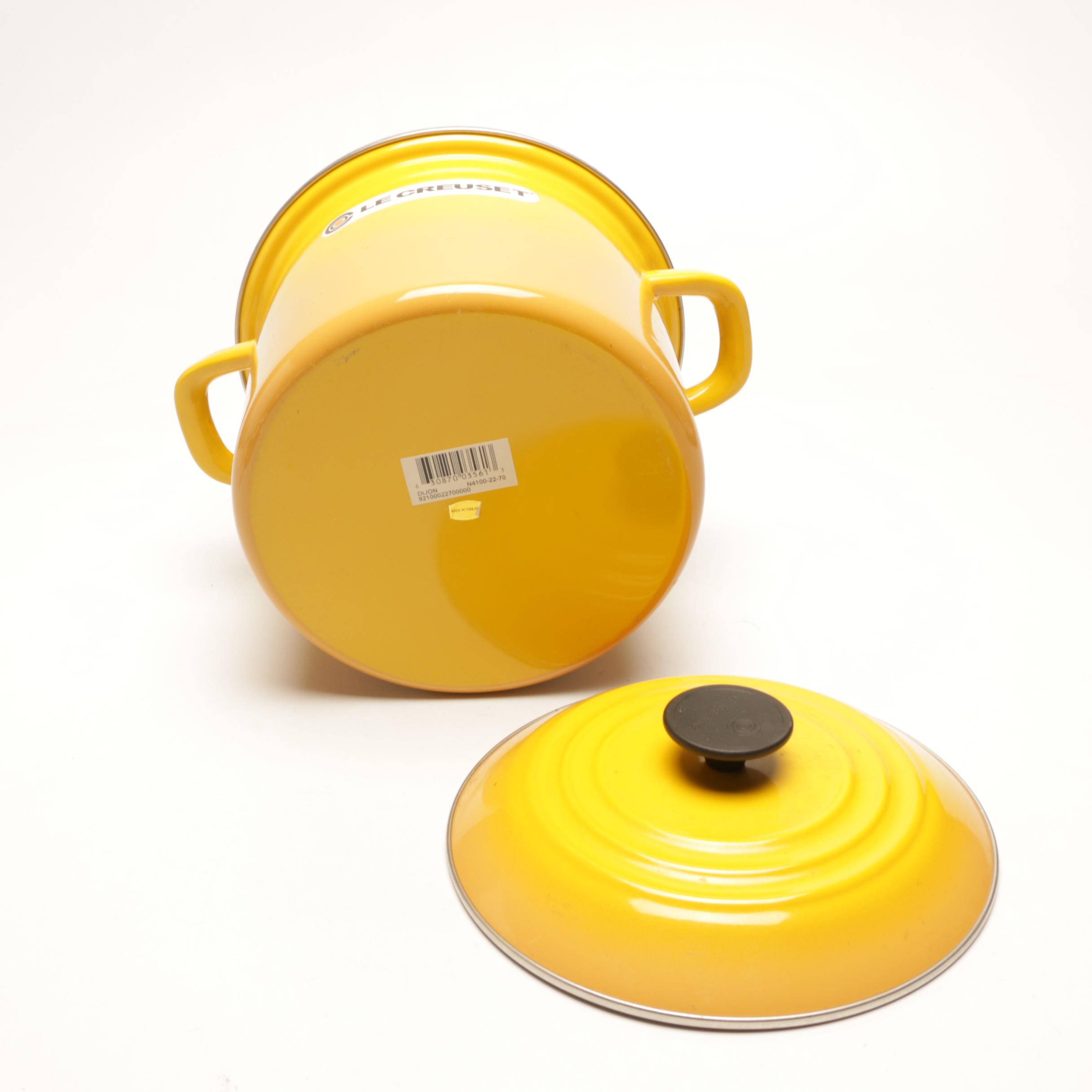 Le Creuset Yellow Enameled Cast Iron Stock Pot, Dutch Oven and Fry Pan EBTH
