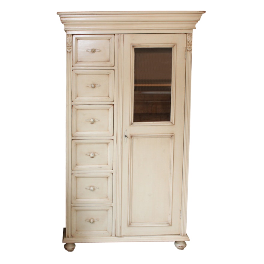 Rustic White Painted Wardrobe Ebth
