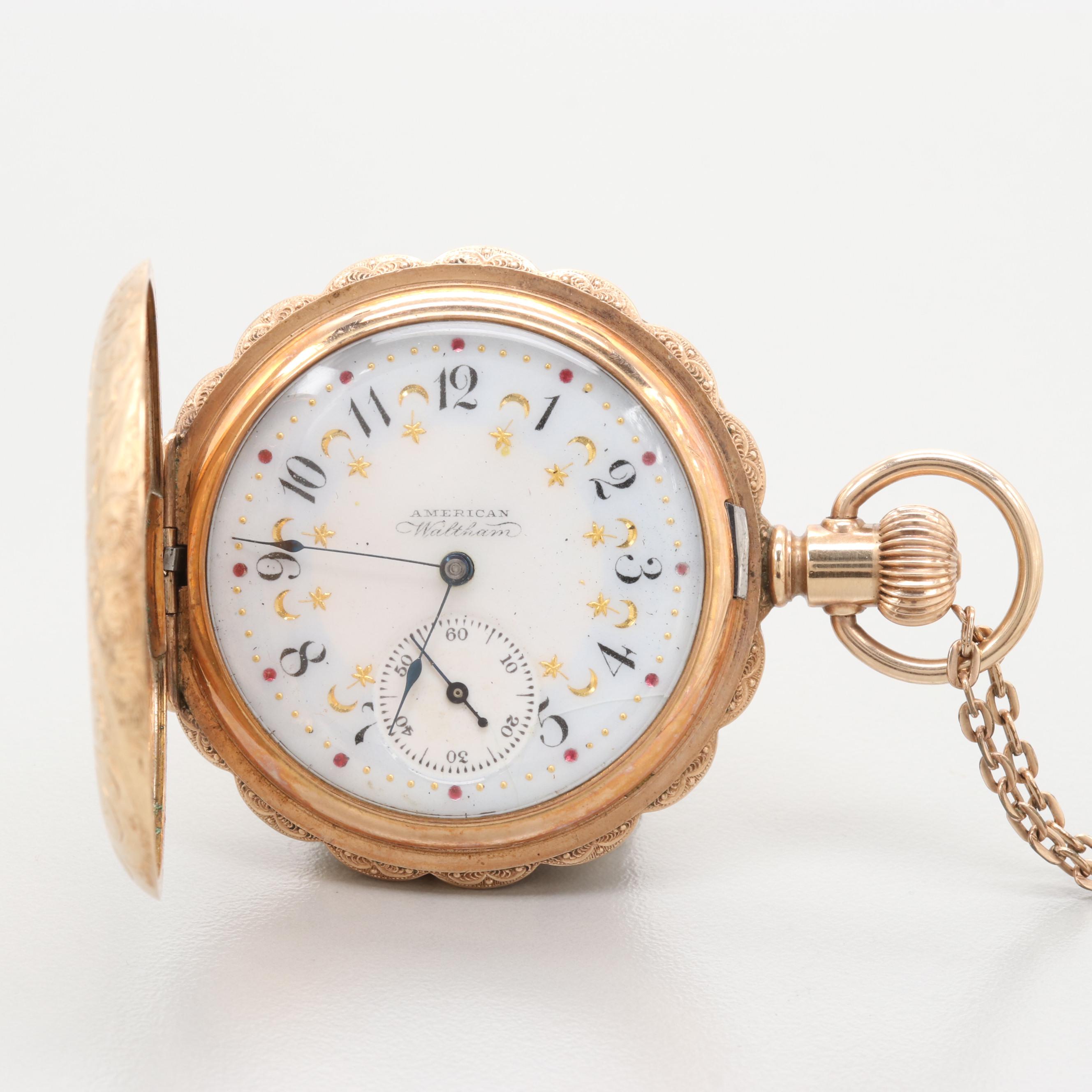 American Waltham Gold Filled Hunting Case Pocket Watch, Circa 1893 EBTH