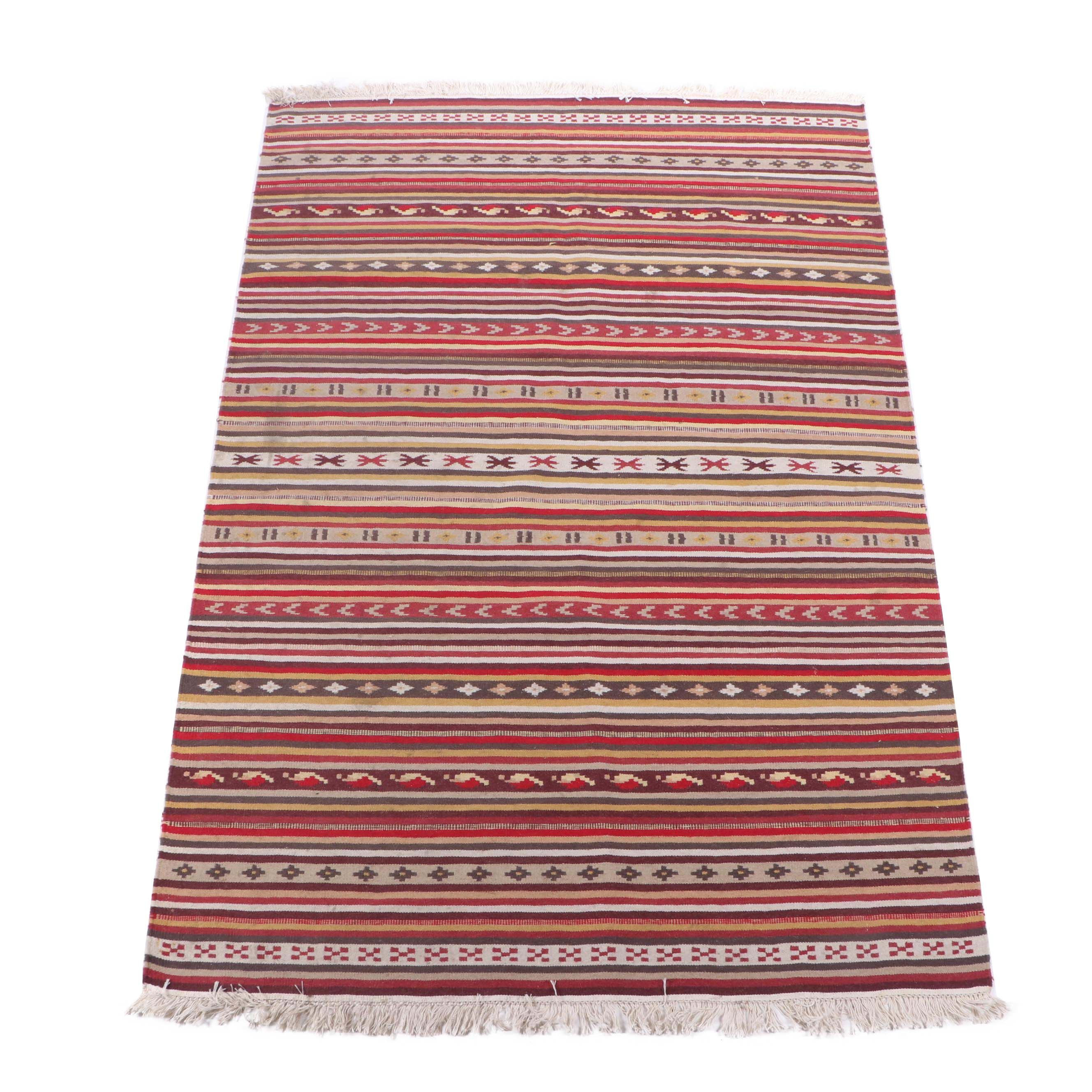 Handwoven Ikea Indian Kattrup Wool Kilim Ebth