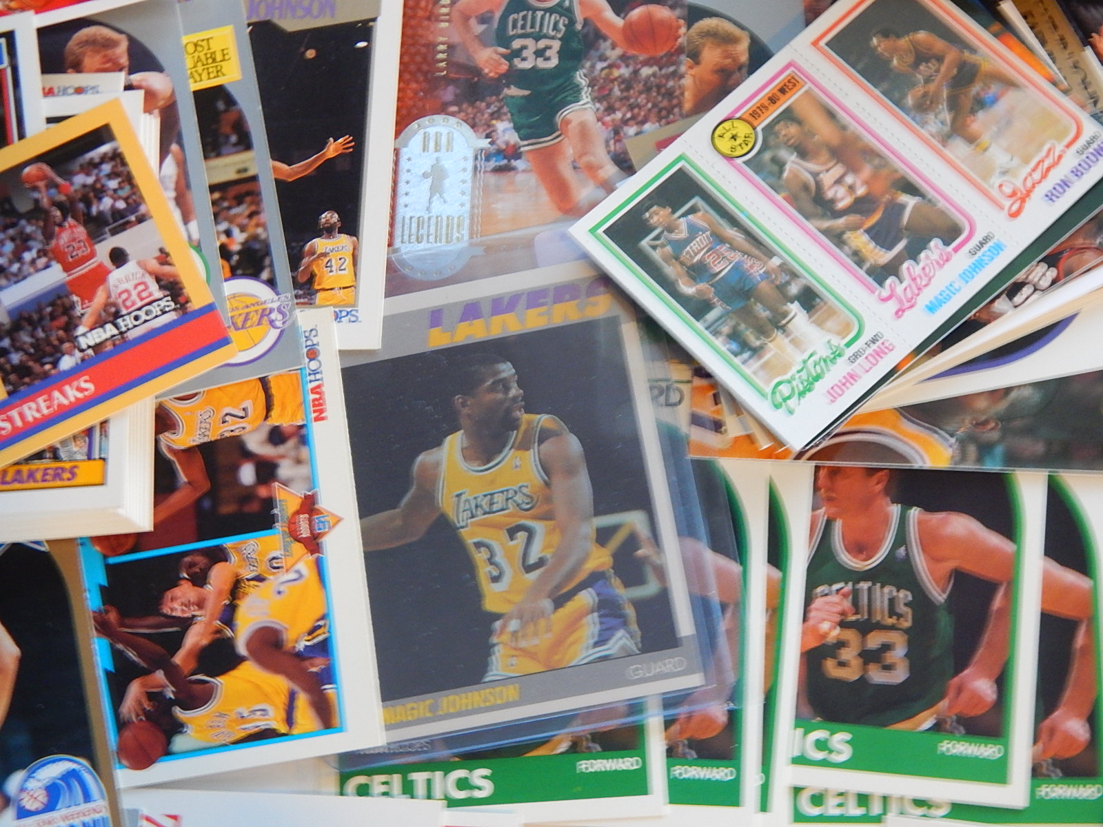 NBA Larry Bird and Magic Johnson Basketball Card Collection | EBTH