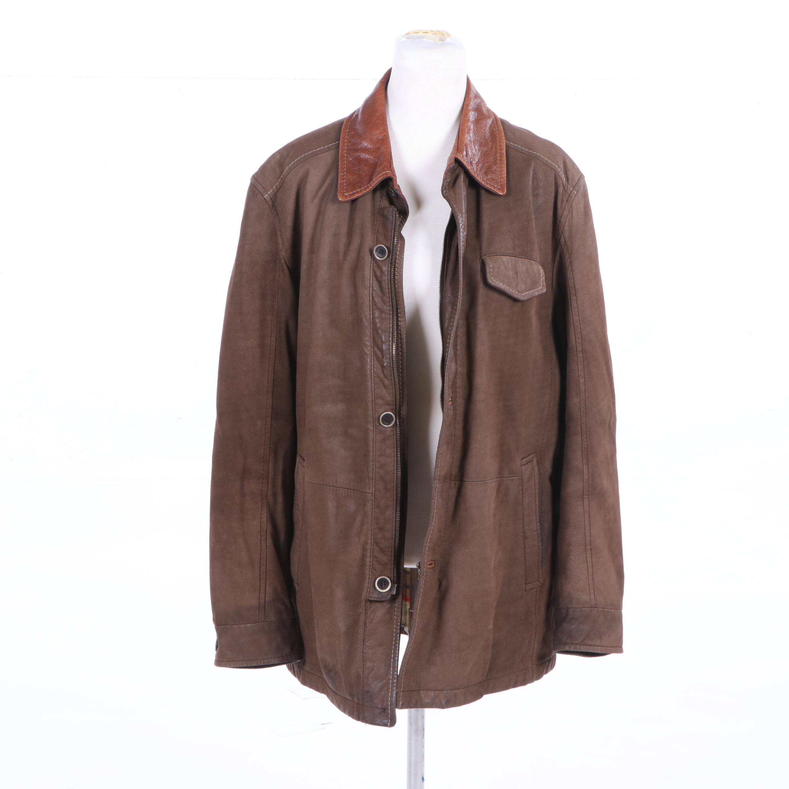 Men S Gimo S Menswear Leather Barn Jacket Ebth