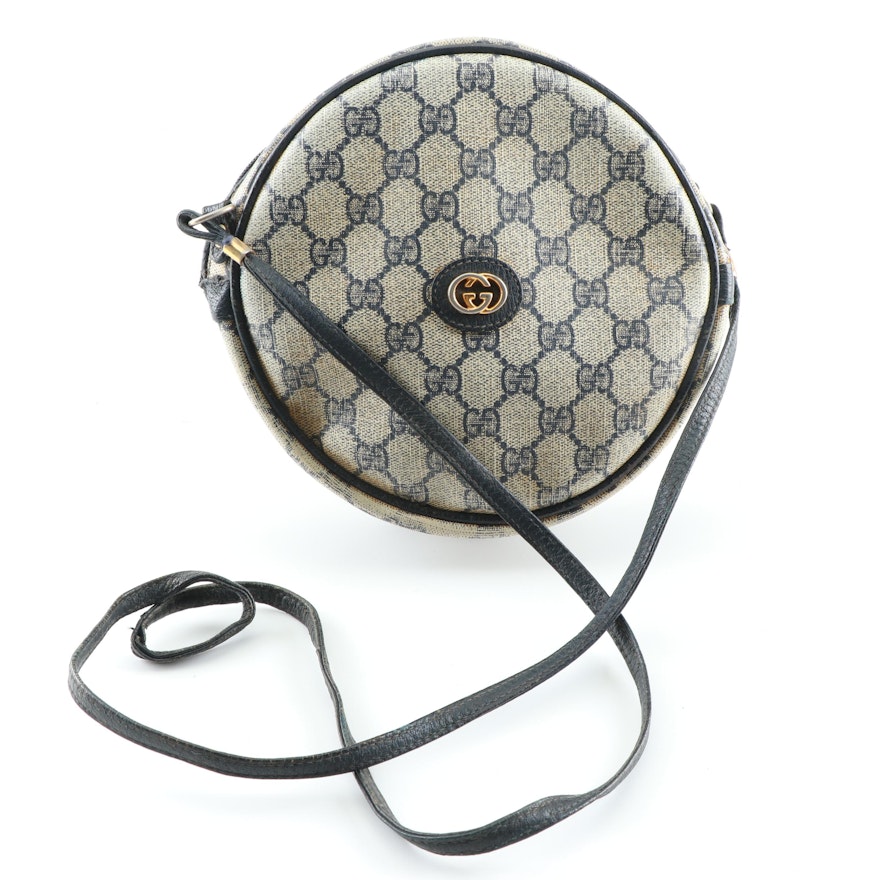Vintage Gucci GG Supreme Canvas Round Crossbody Bag | EBTH