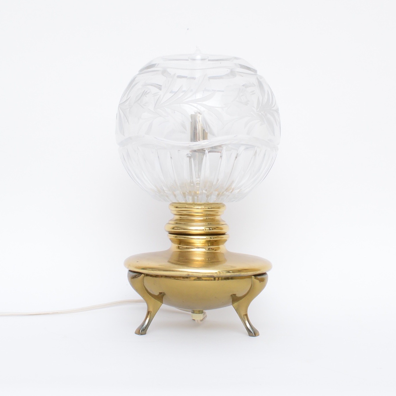 Brass and Cut Glass Accent Lamp EBTH