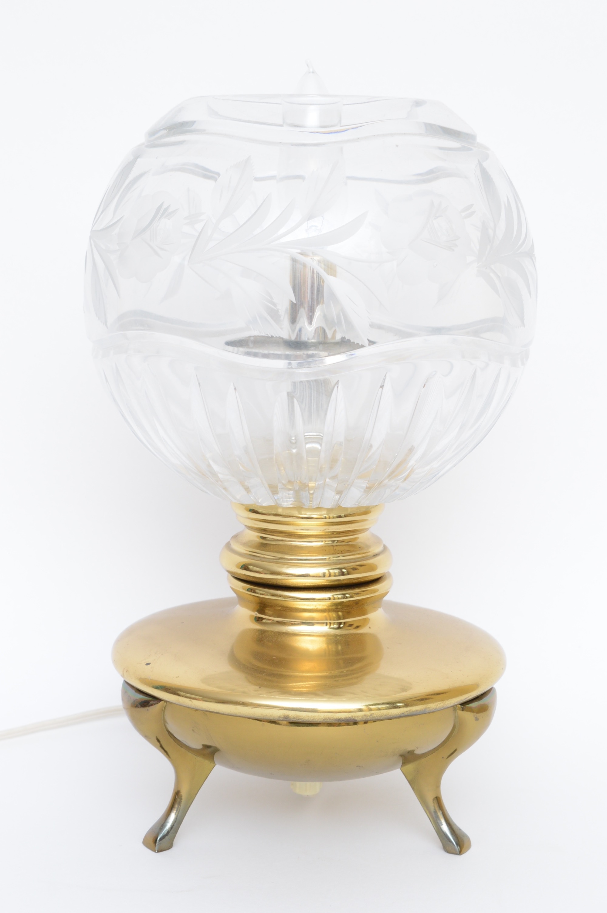 Brass and Cut Glass Accent Lamp EBTH