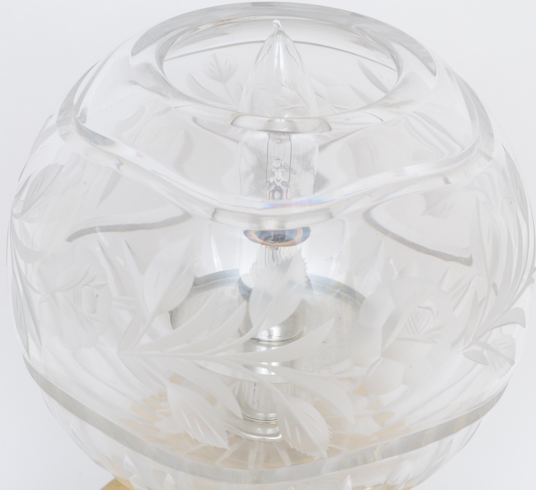 Brass and Cut Glass Accent Lamp EBTH