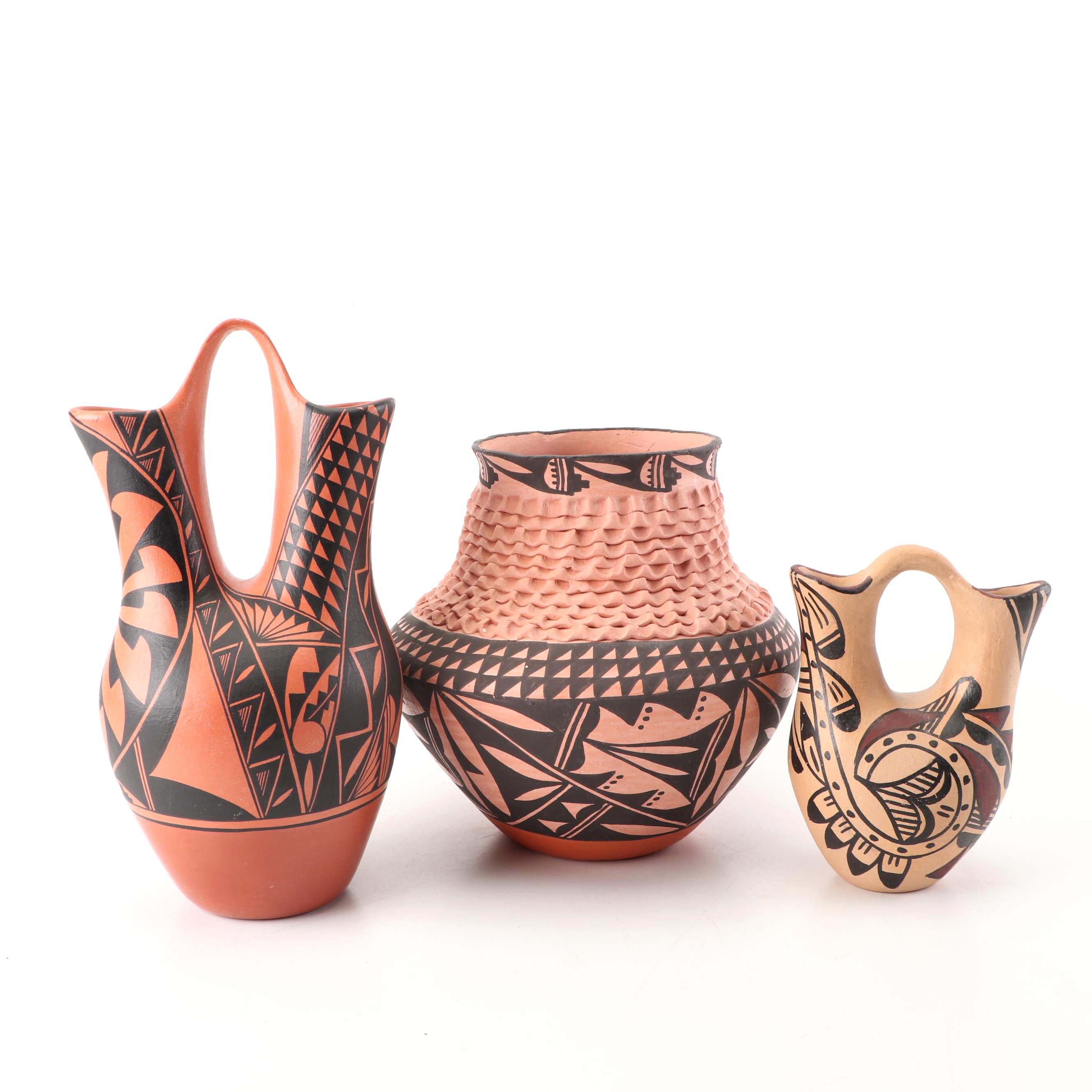 Native American And Southwestern Vases Including Jemez And Acoma