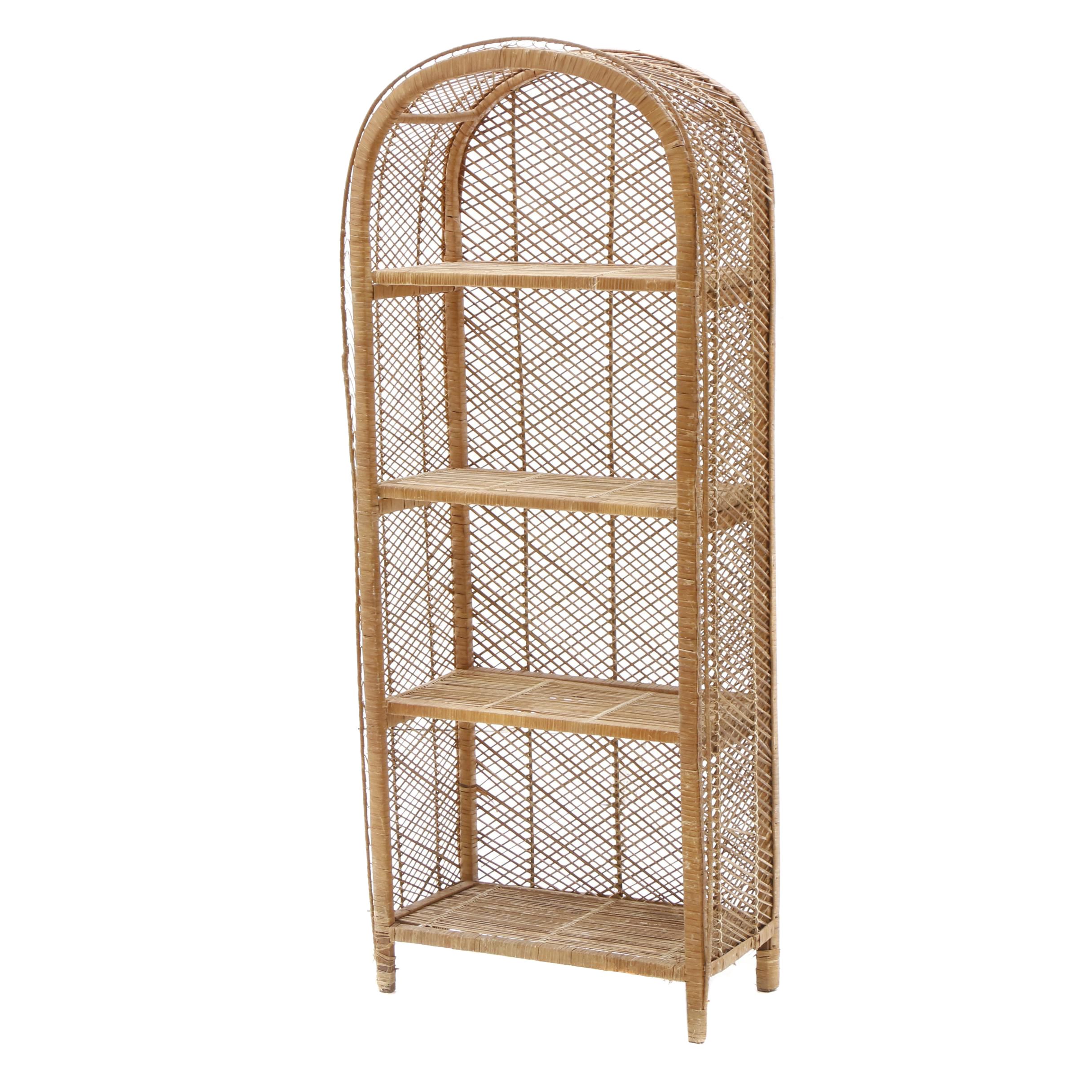 Vintage Wicker Shelving Unit EBTH