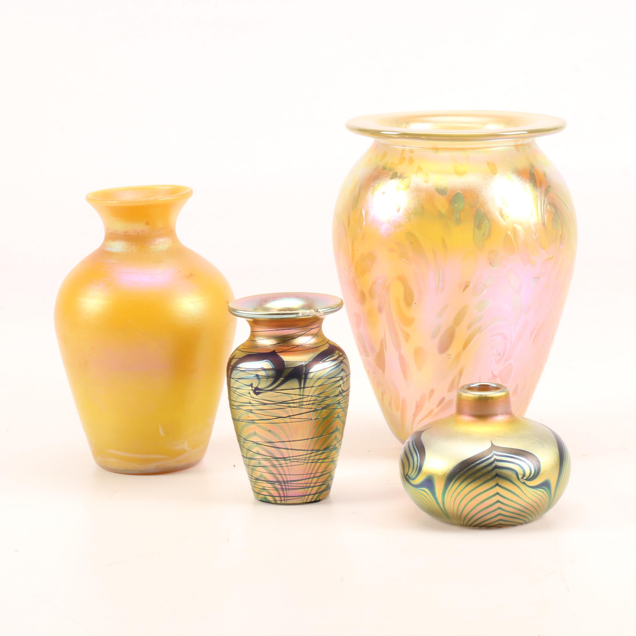 Robert Eickholt And Stephen Correia Art Glass Vases Ebth