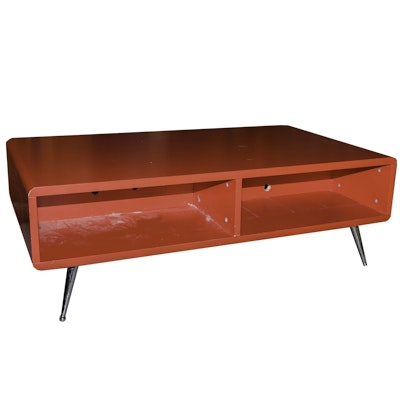 Online Furniture Auctions Vintage Furniture Auction Antique Mid Century Modern Style Red Painted Coffee Table - Online Furniture Auctions Vintage Furniture Auction Antique