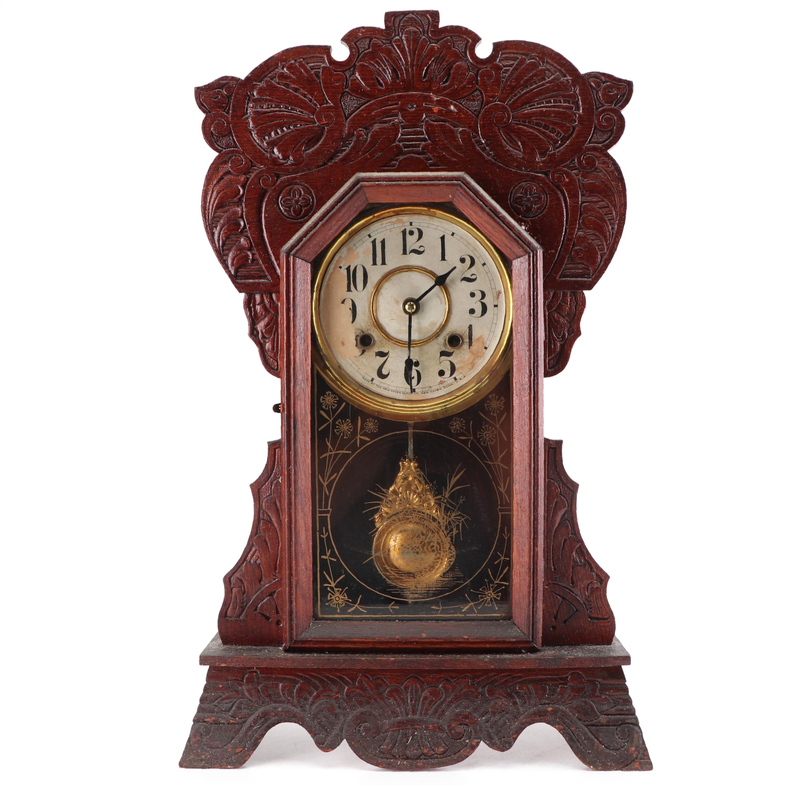 New Haven Gingerbread Mantel Clock, Early 20th Century EBTH