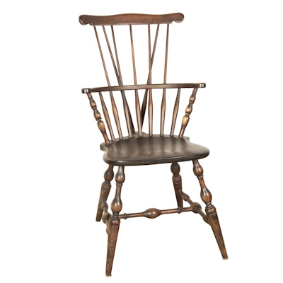 Online Furniture Auctions Vintage Furniture Auction Antique Nichols & Stone Style Comb Back Windsor Chair - Online Furniture Auctions Vintage Furniture Auction Antique
