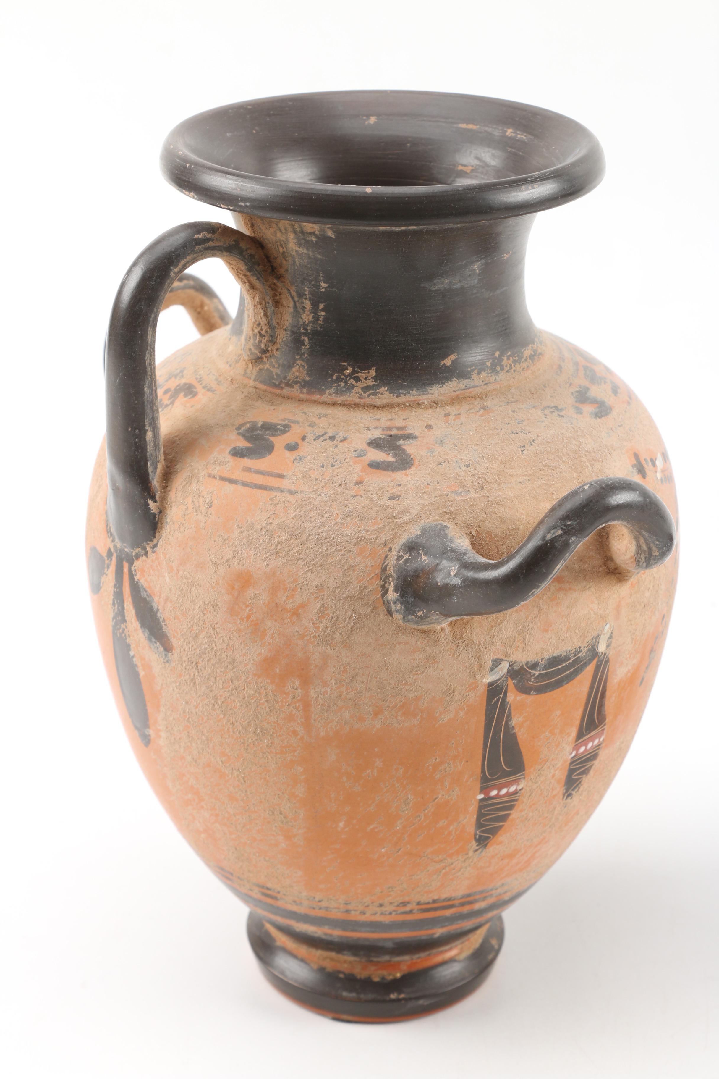 Ancient Greek Reproduction Amphora and Vessel EBTH