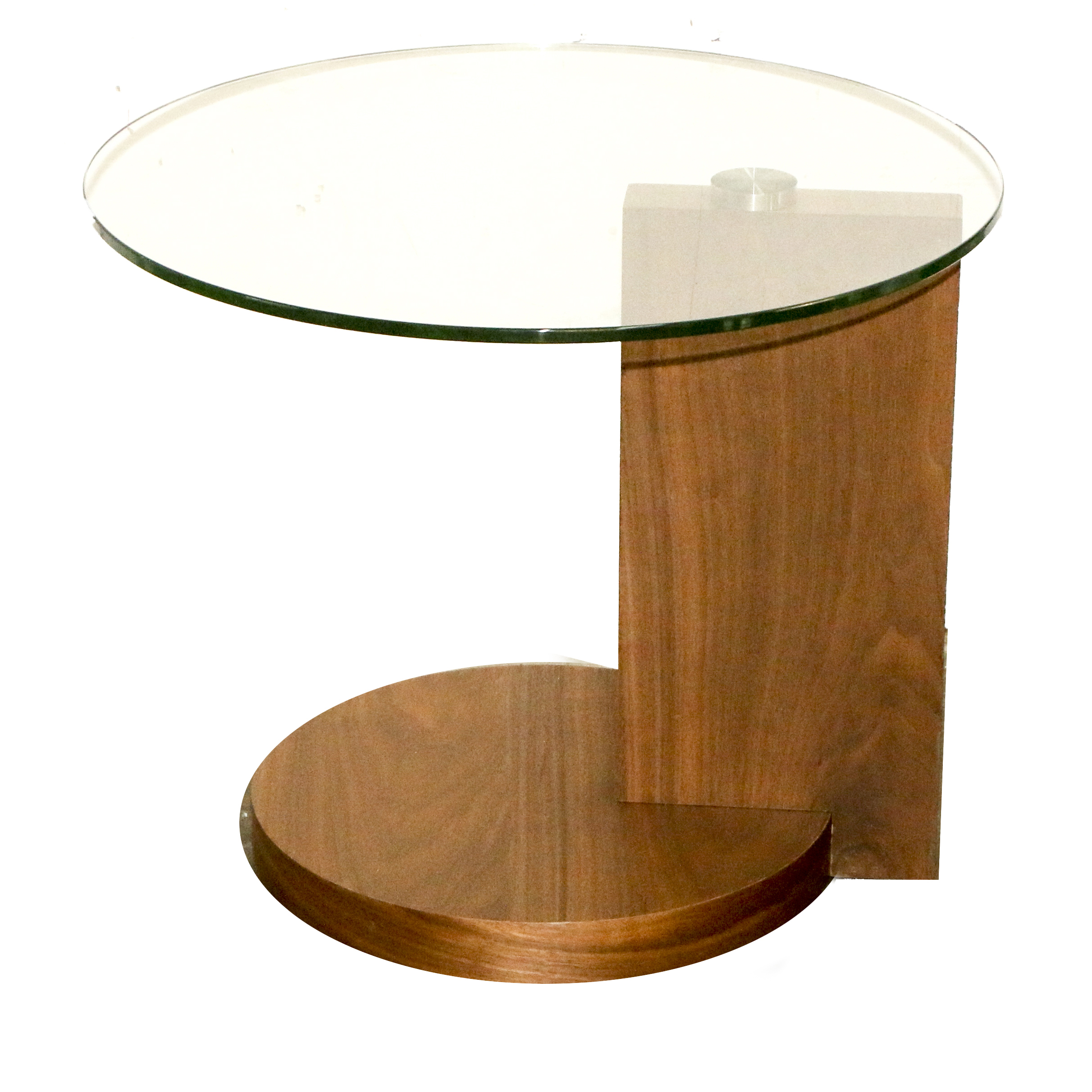 Wood and Glass End Table, 21st Century EBTH