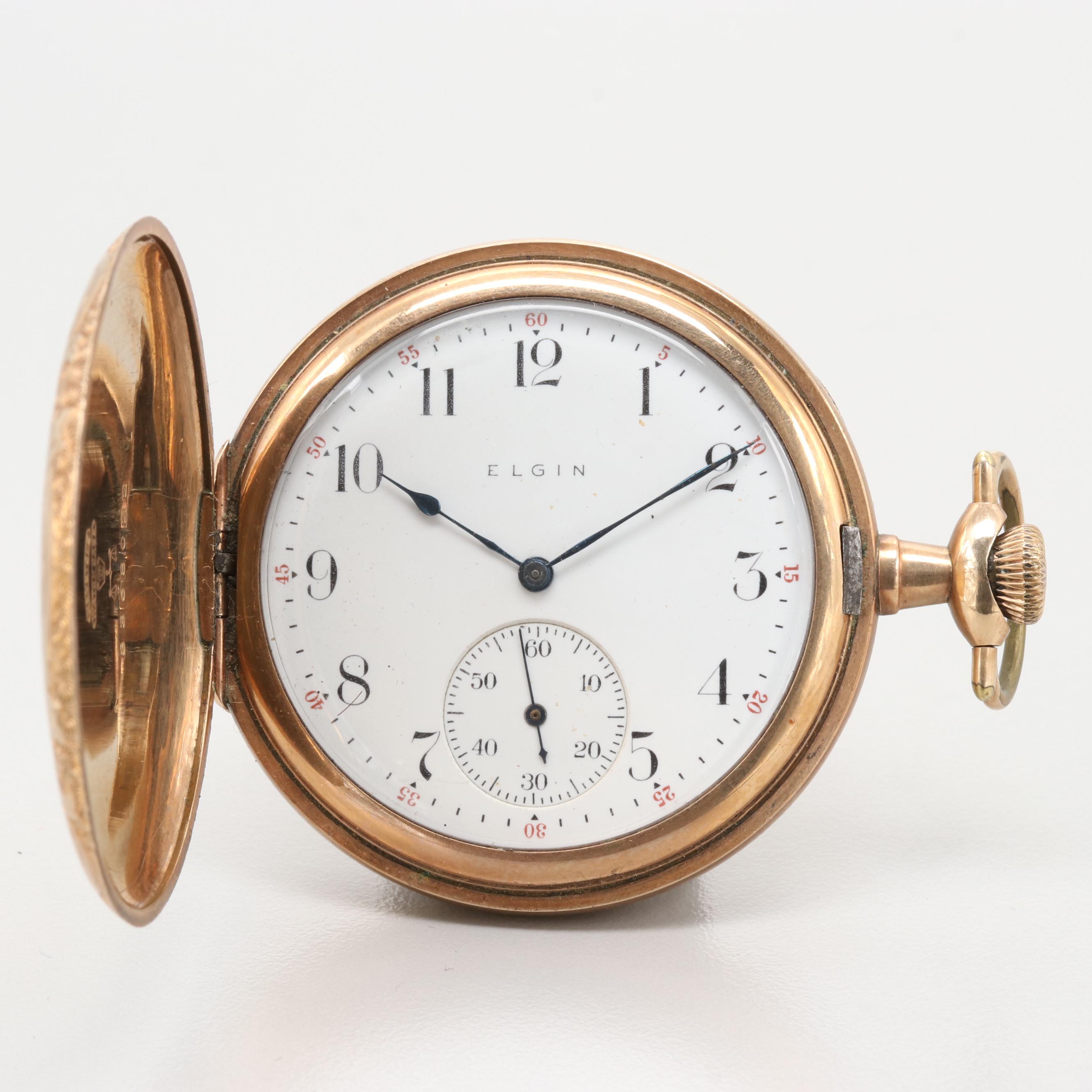 Elgin Gold Filled Hunting Case Pocket Watch, Circa 1912 EBTH