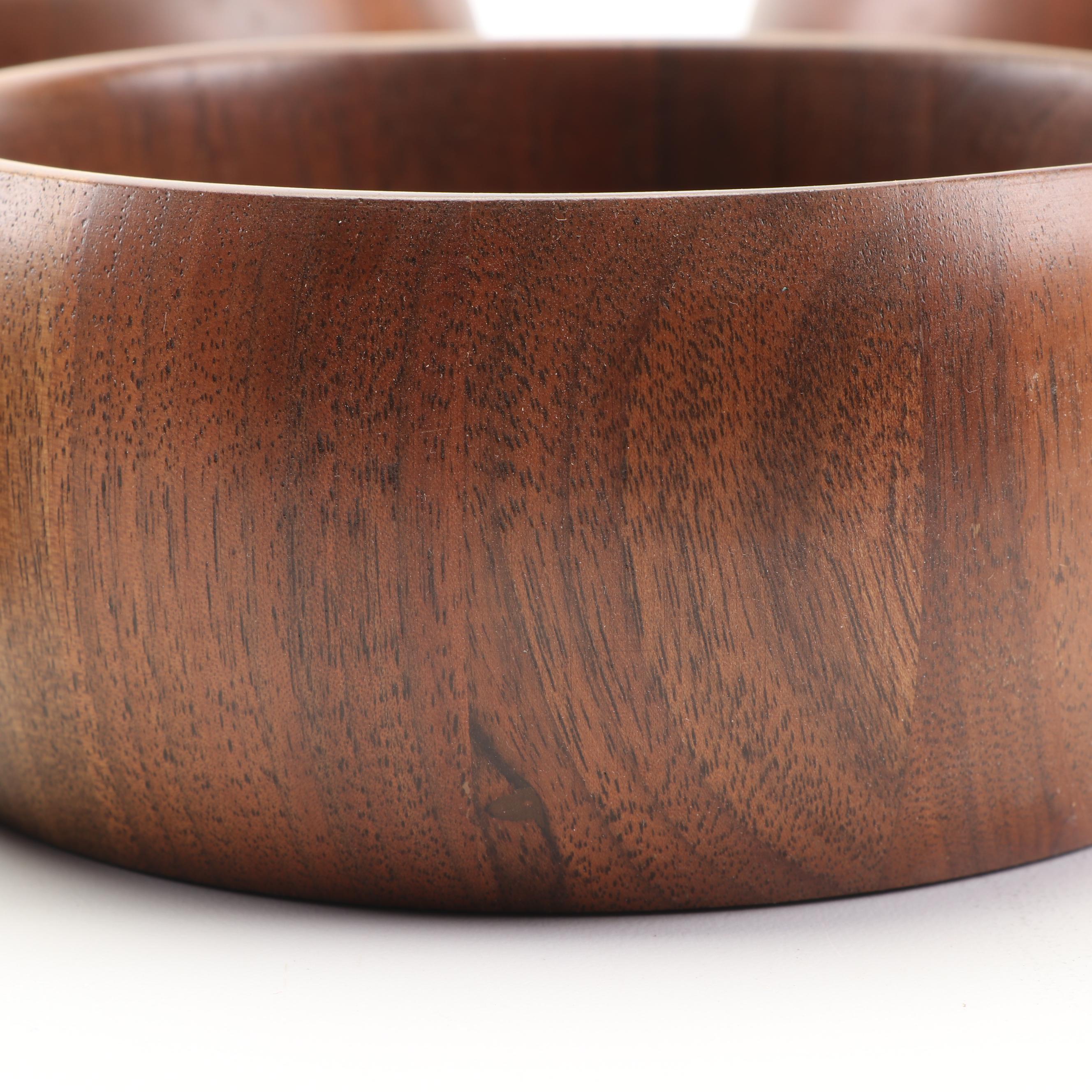 Walnut Salad Bowl Set EBTH