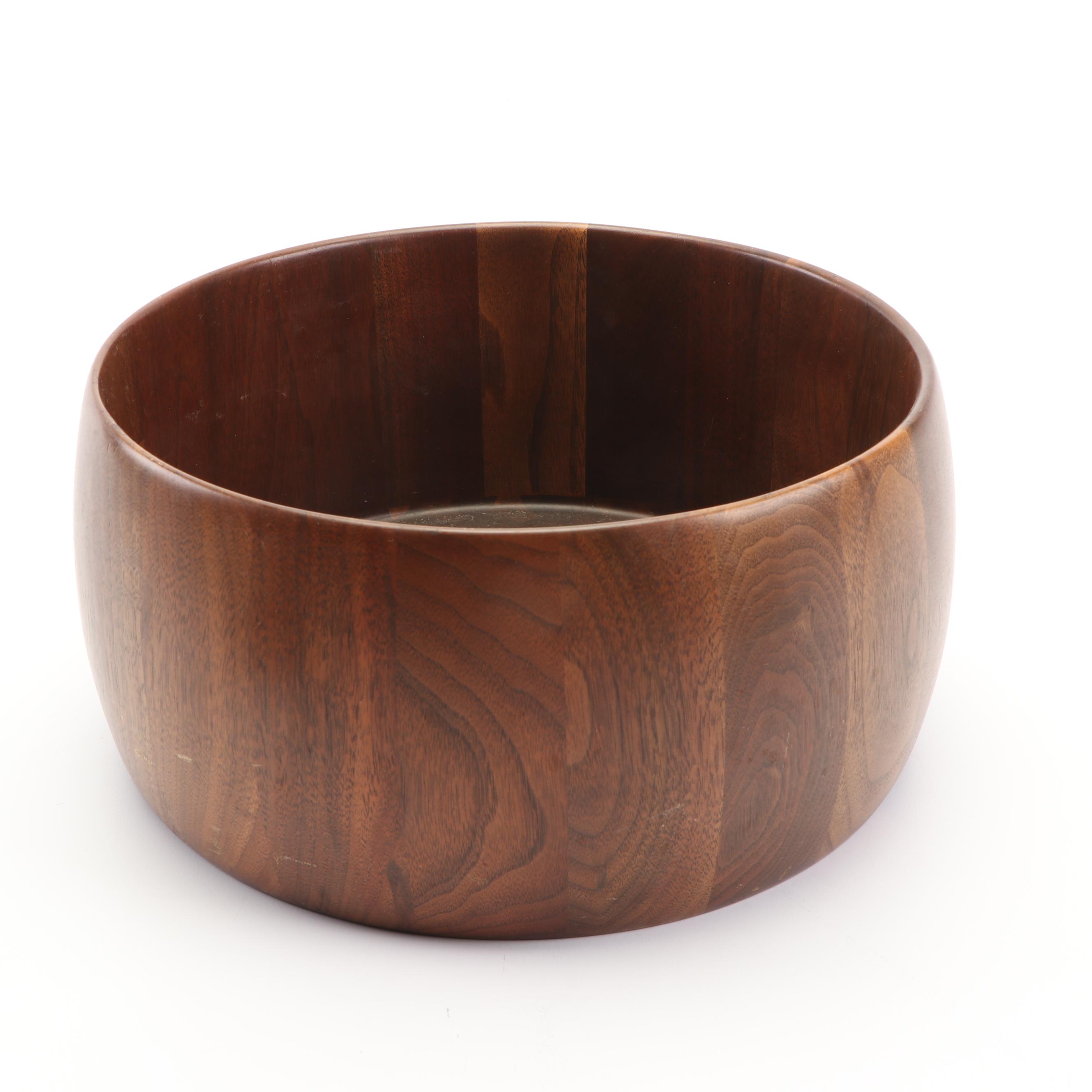 Walnut Salad Bowl Set EBTH
