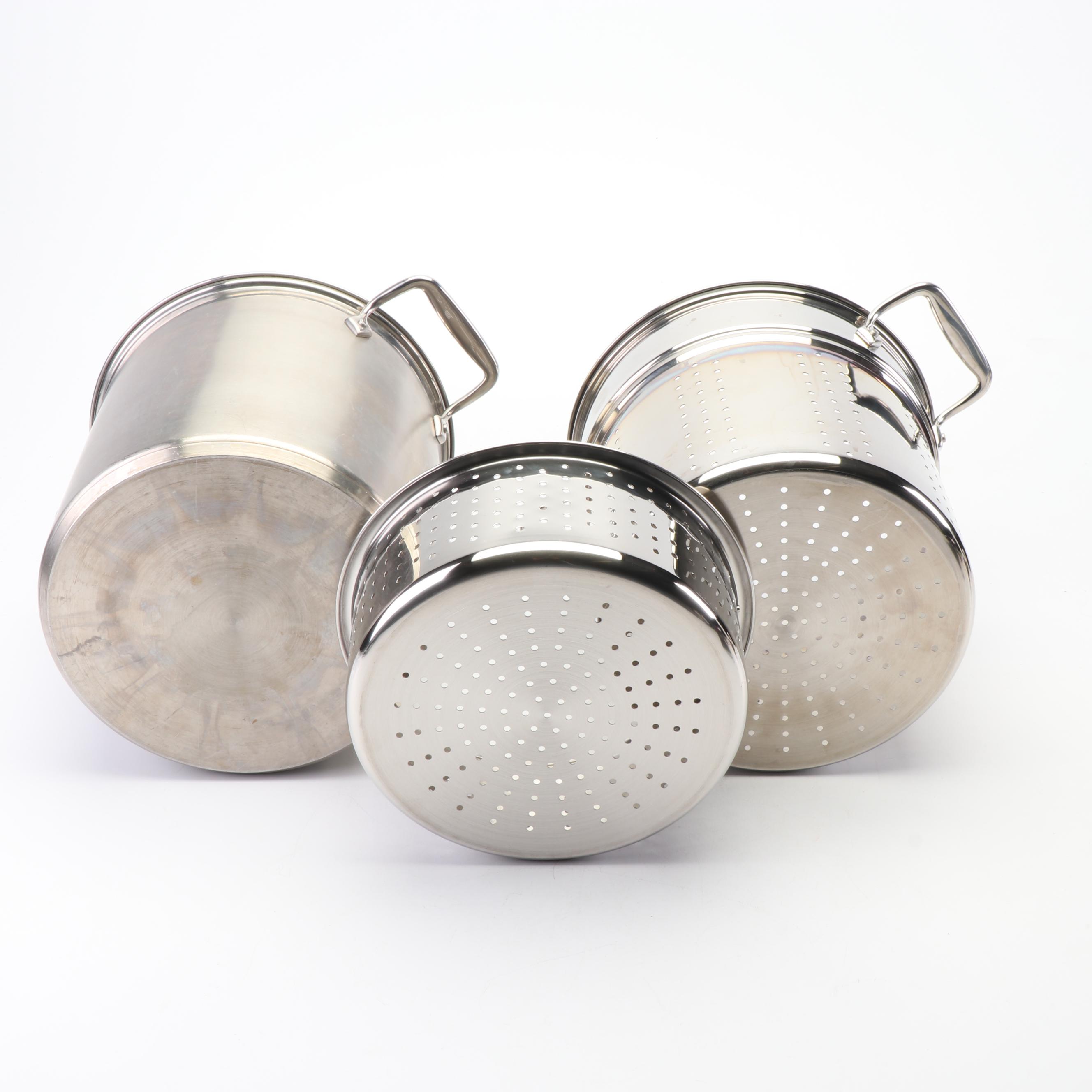 All-Clad Stock Pot with Steamer Racks | EBTH