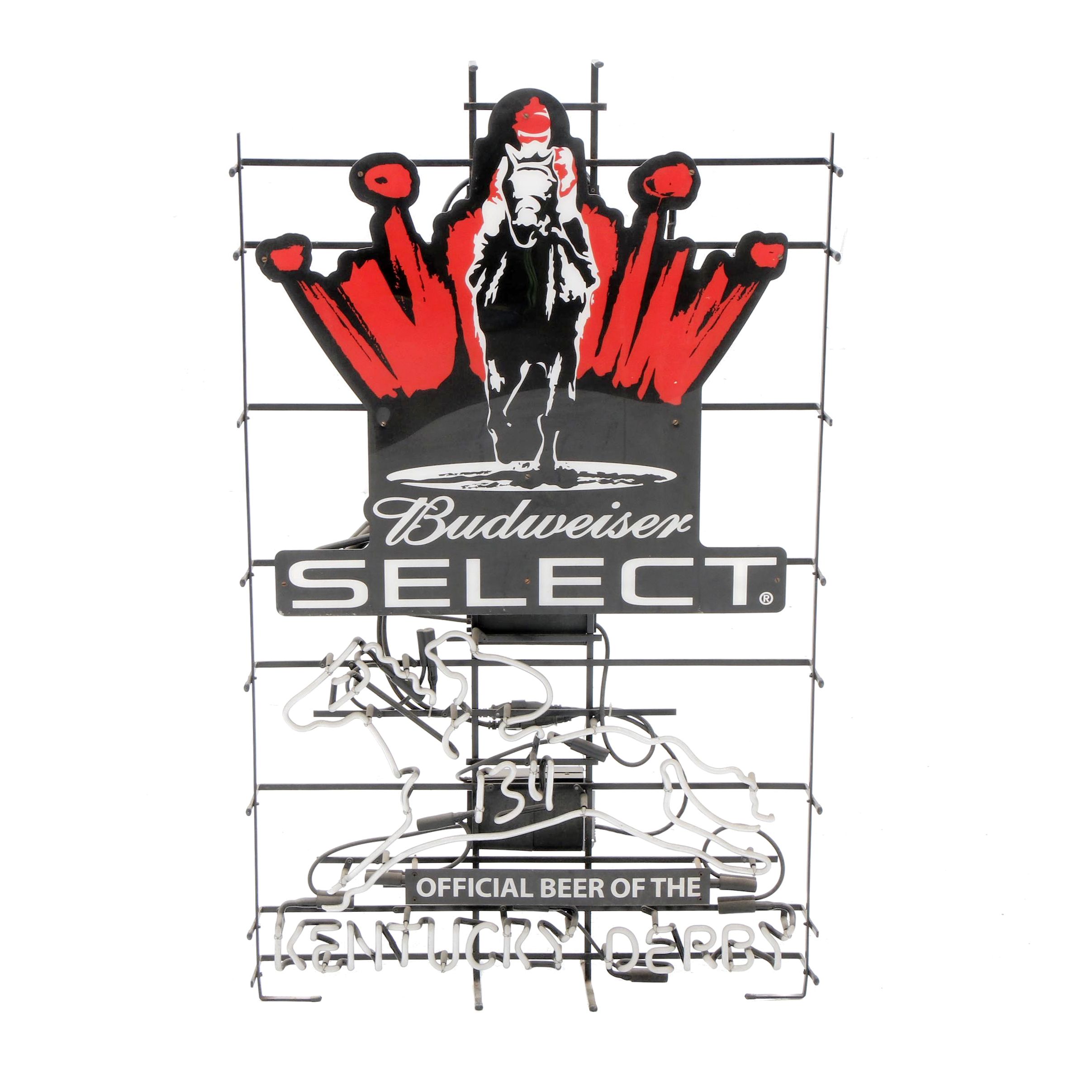Budweiser Select Kentucky Derby Neon Advertising Sign EBTH
