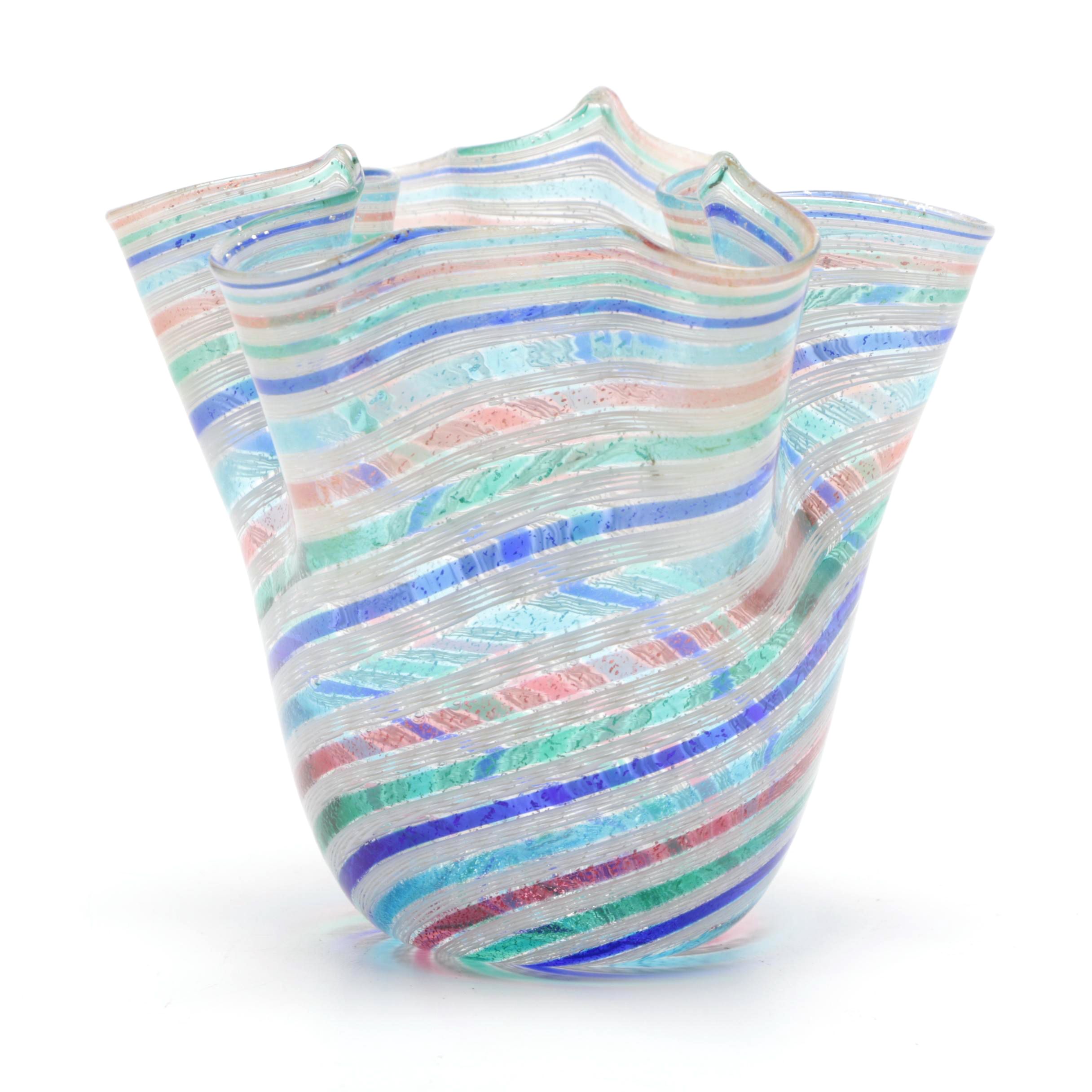 Murano Art Glass Handkerchief Vase EBTH