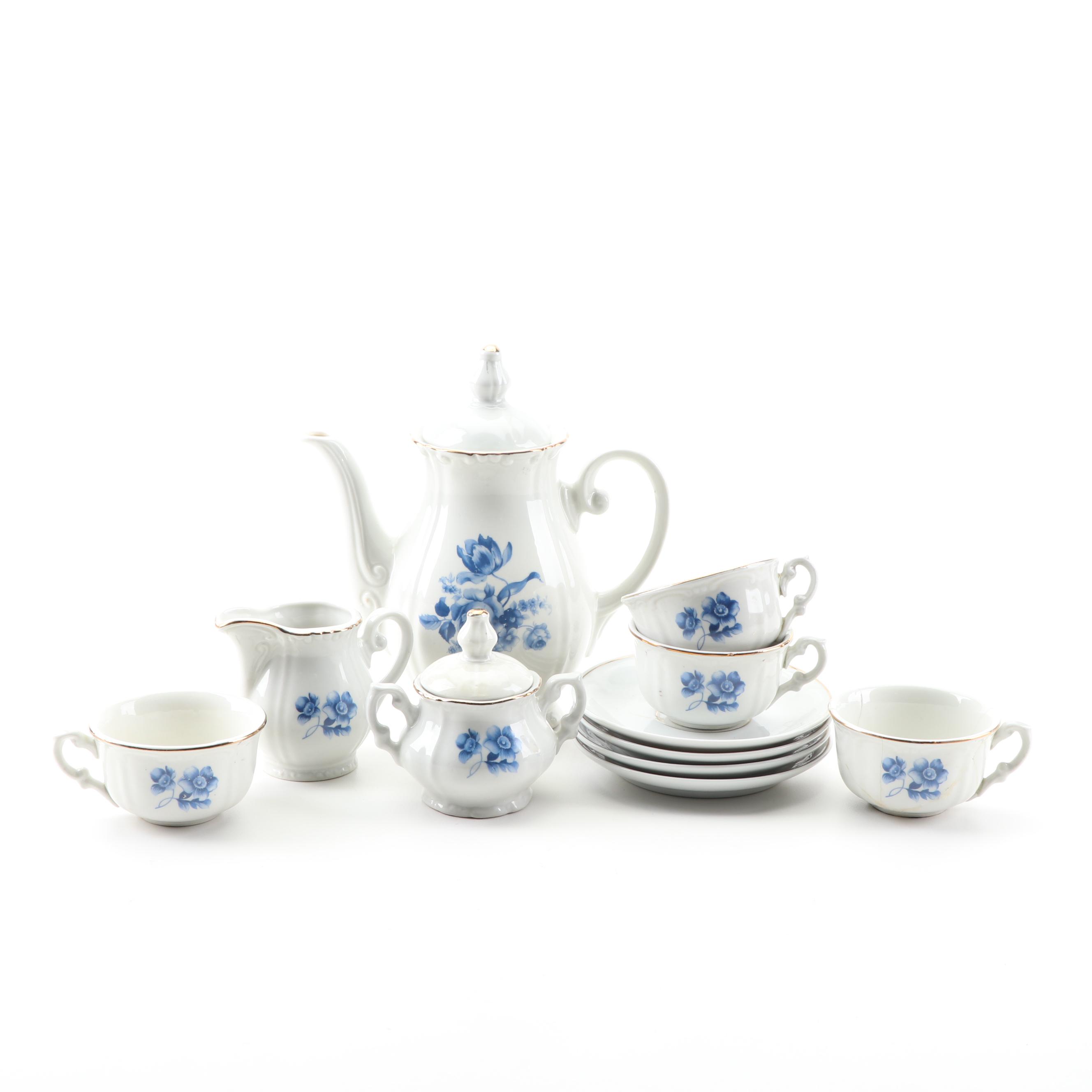 Blue Floral Children's Porcelain Tea Set EBTH