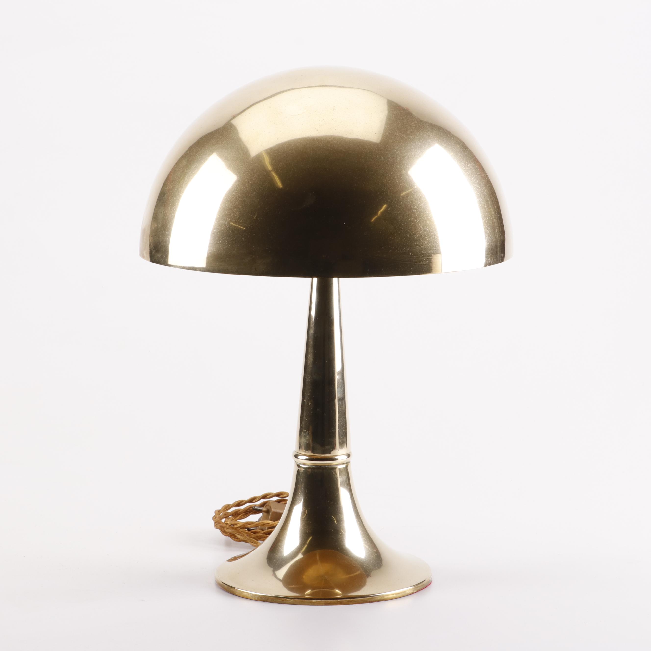 MidCentury Brass Mushroom Table Lamp EBTH