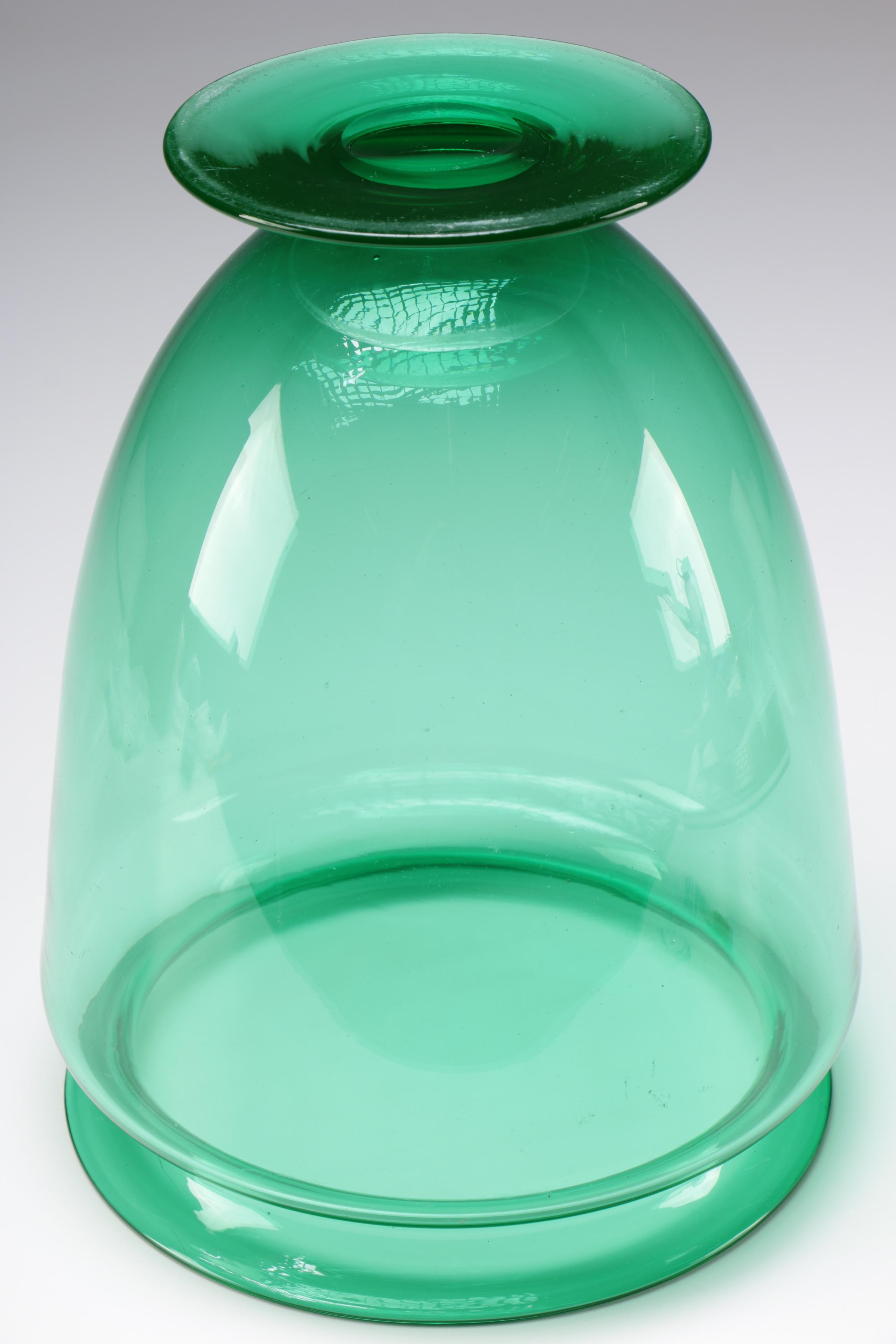 Steuben "Spanish Galleon" Art Glass Fan Vases and Large Vase in Pomona