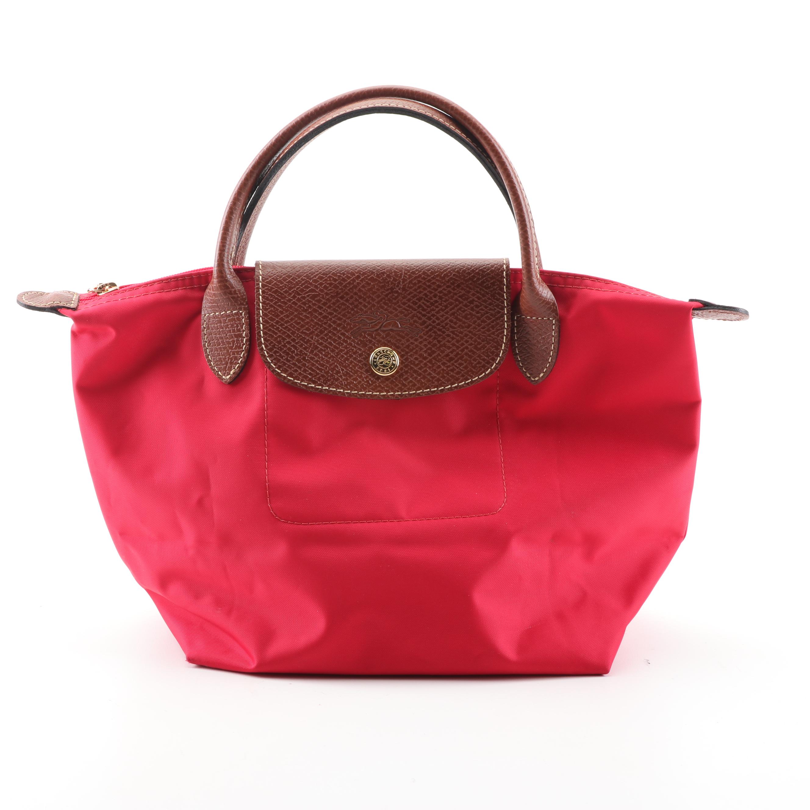 Longchamp Le Pliage Red Nylon Shopper Tote