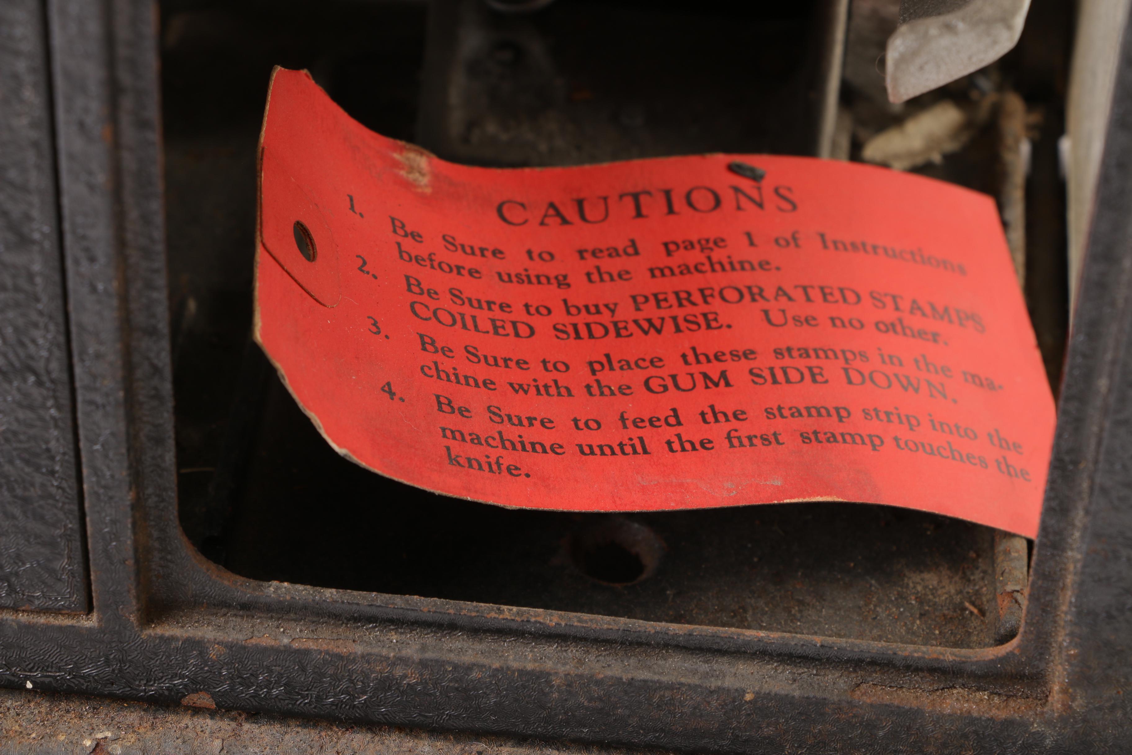 Schermack Products Sanitary Postage Station Stamp Dispenser, Early 20th