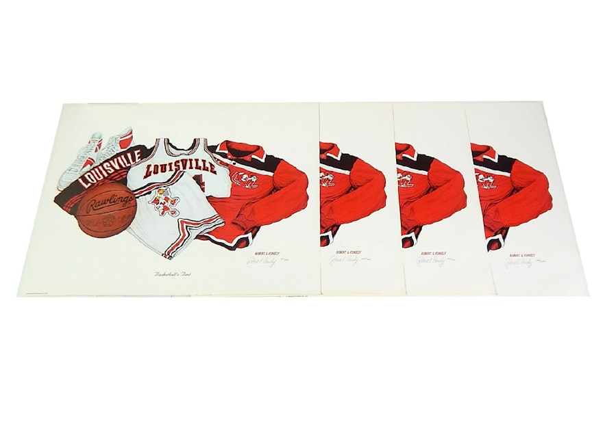 Four Robert Conely Limited Signed Louisville Cardinals Basketball Prints | EBTH