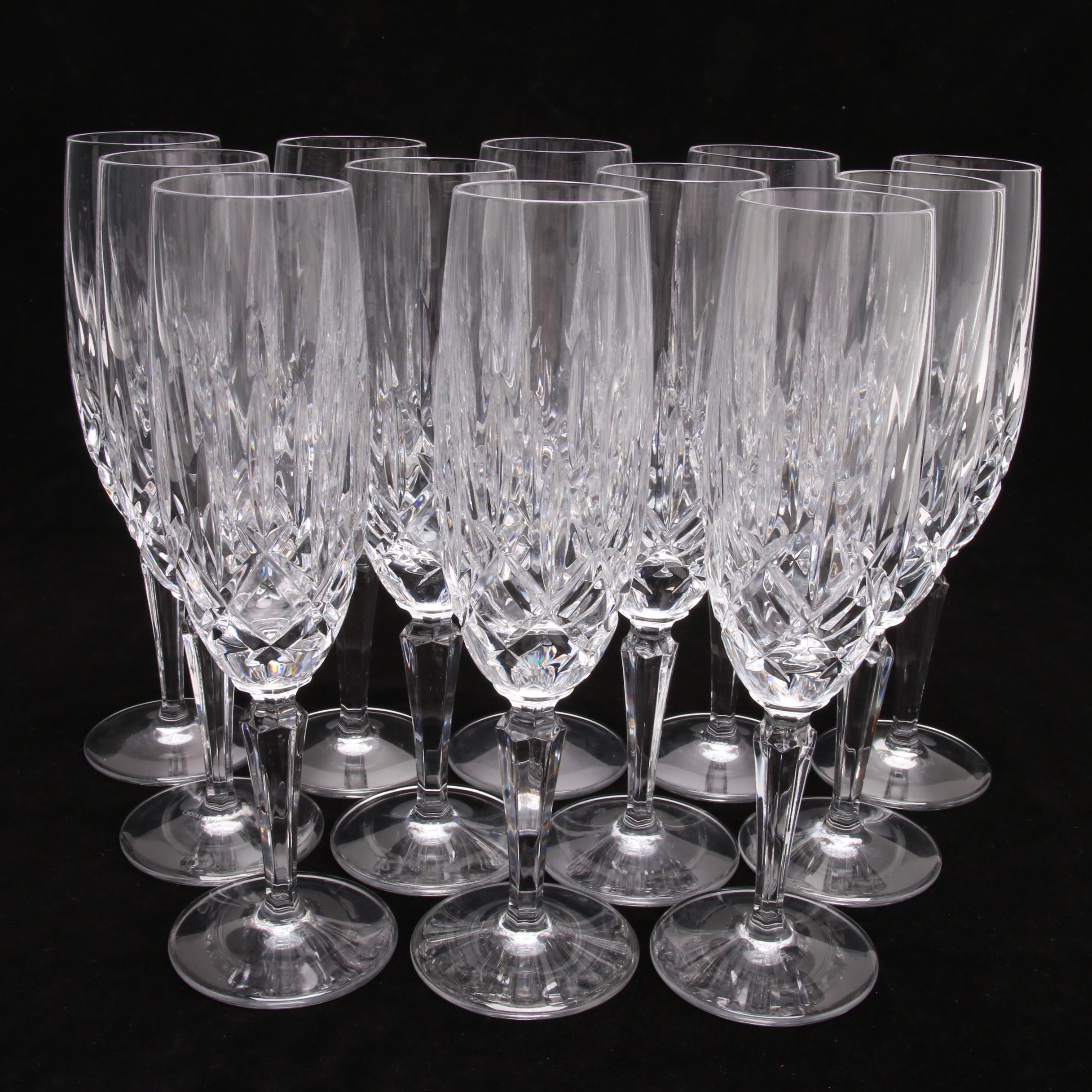 Gorham Crystal "Lady Anne" Fluted Champagne Glasses EBTH