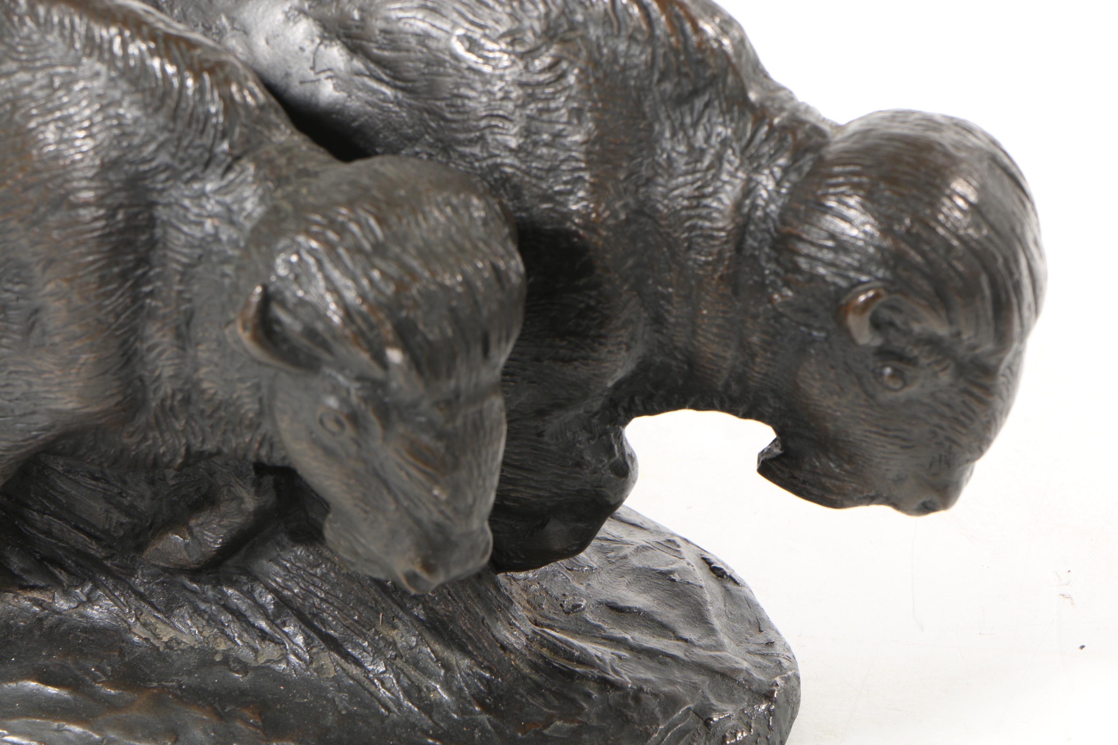 Joseph Boulton Bronze Sculpture "Two Buffalo" EBTH