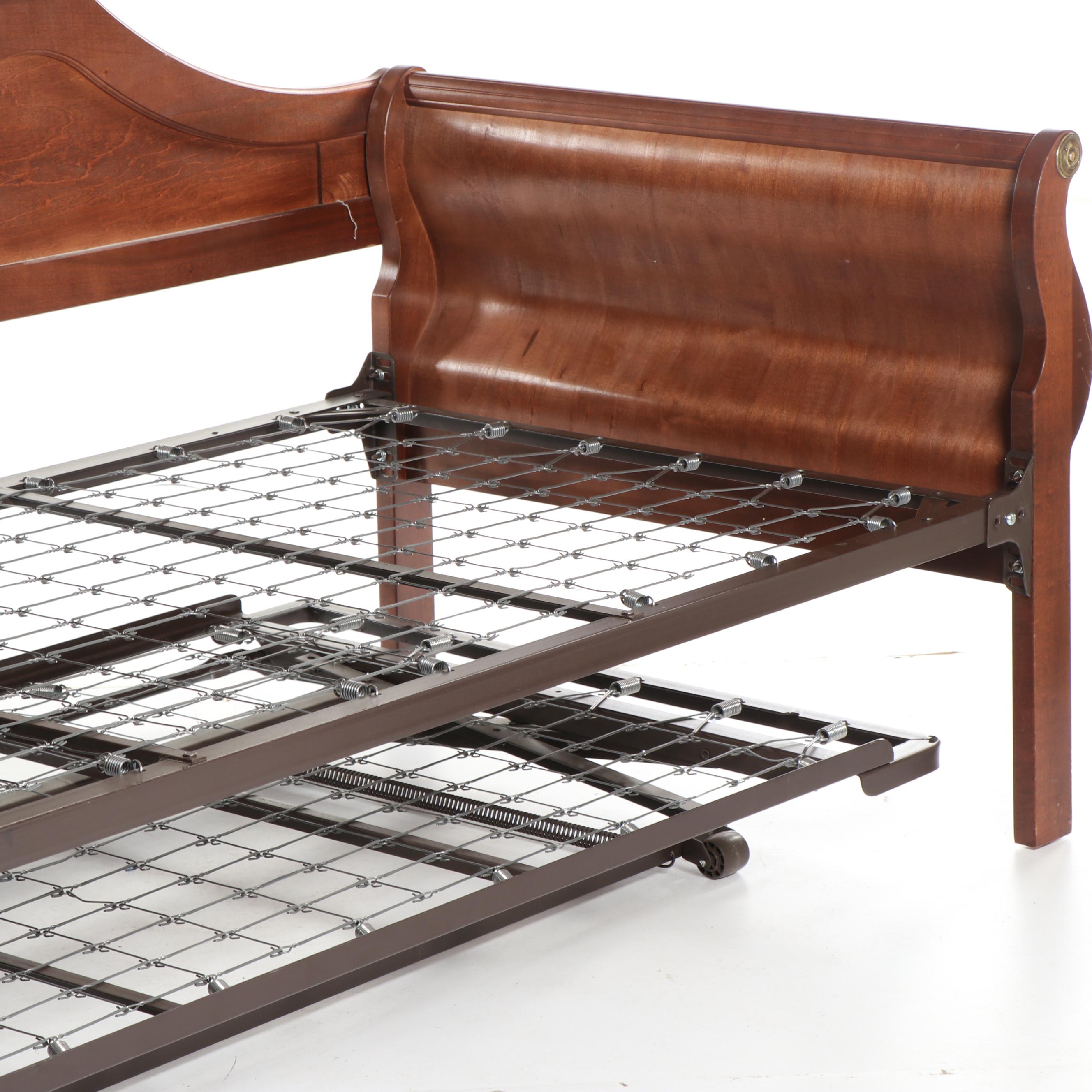 Veneered Sleigh Daybed with Trundle, 20th Century EBTH