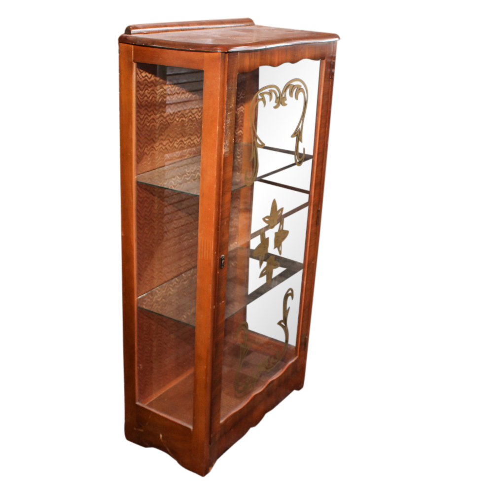 Art Deco Cabinet With Stenciled Glass Door Ebth