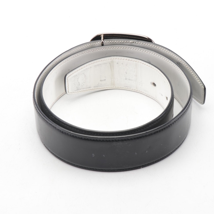 Gucci Black Leather Belt with GG Buckle, Made in Italy | EBTH